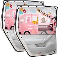 Vista 12 de Parasoles para Ventanas de Automóvil, 2 Piezas Magnético de Doble Capa Parasol Auto para Ventanas Laterales Privacidad Coberturas Completas/Opciones