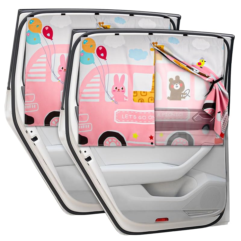 Protetor Solar Magnético para Janela Lateral Traseira de Carro DIZA100 com Dupla Camada 68 x 50 cm Kit com 2