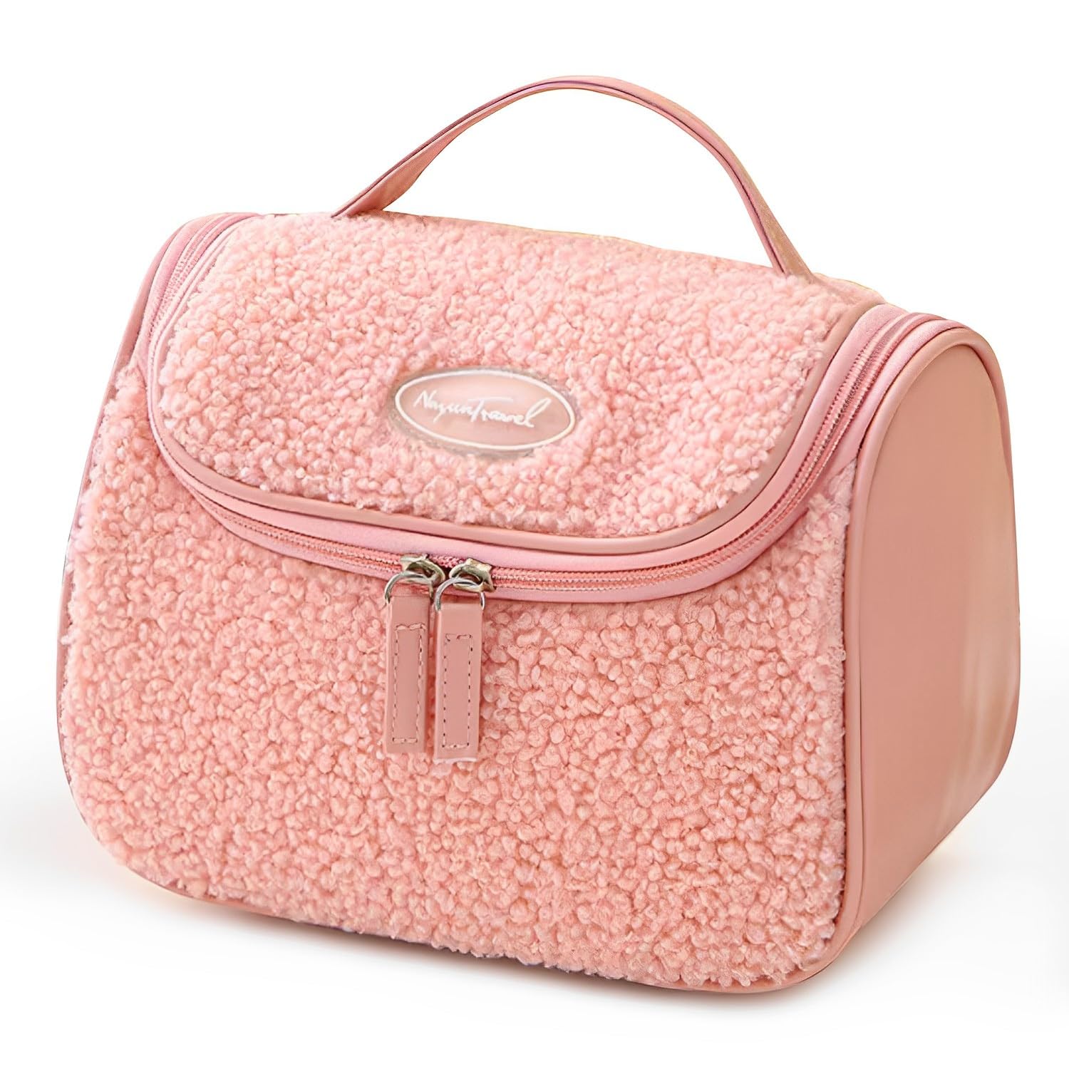 KHOSHEA Floral Makeup Bag, Quilted Makeup Bag Aesthetic Makeup Bag