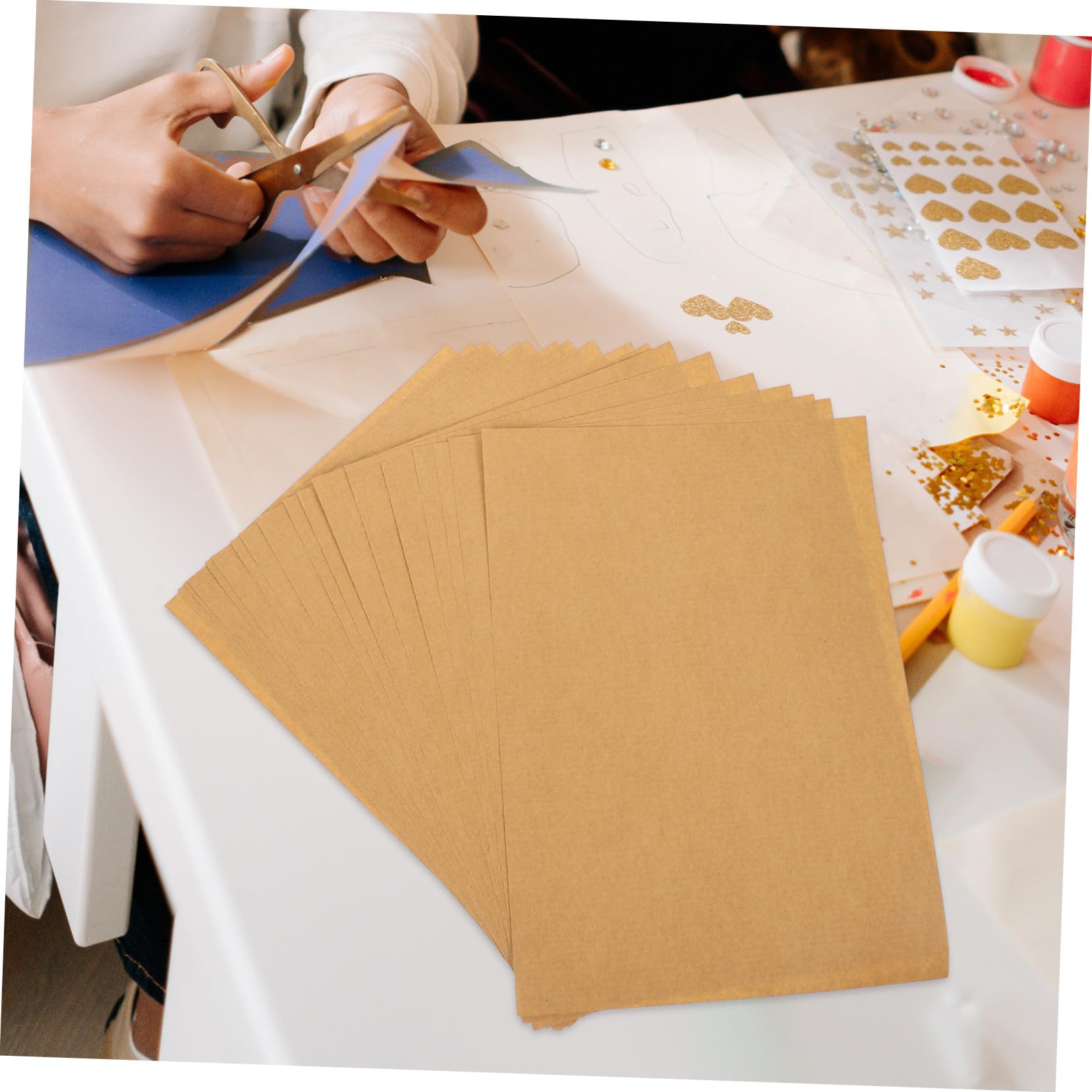 100 fogli Carta Kraft per Stampante Etichette in Carta Kraft Spessa Compatibili con Stampanti Inkjet e Laser Adesivi per Libri Quaderni e Personalizzazioni