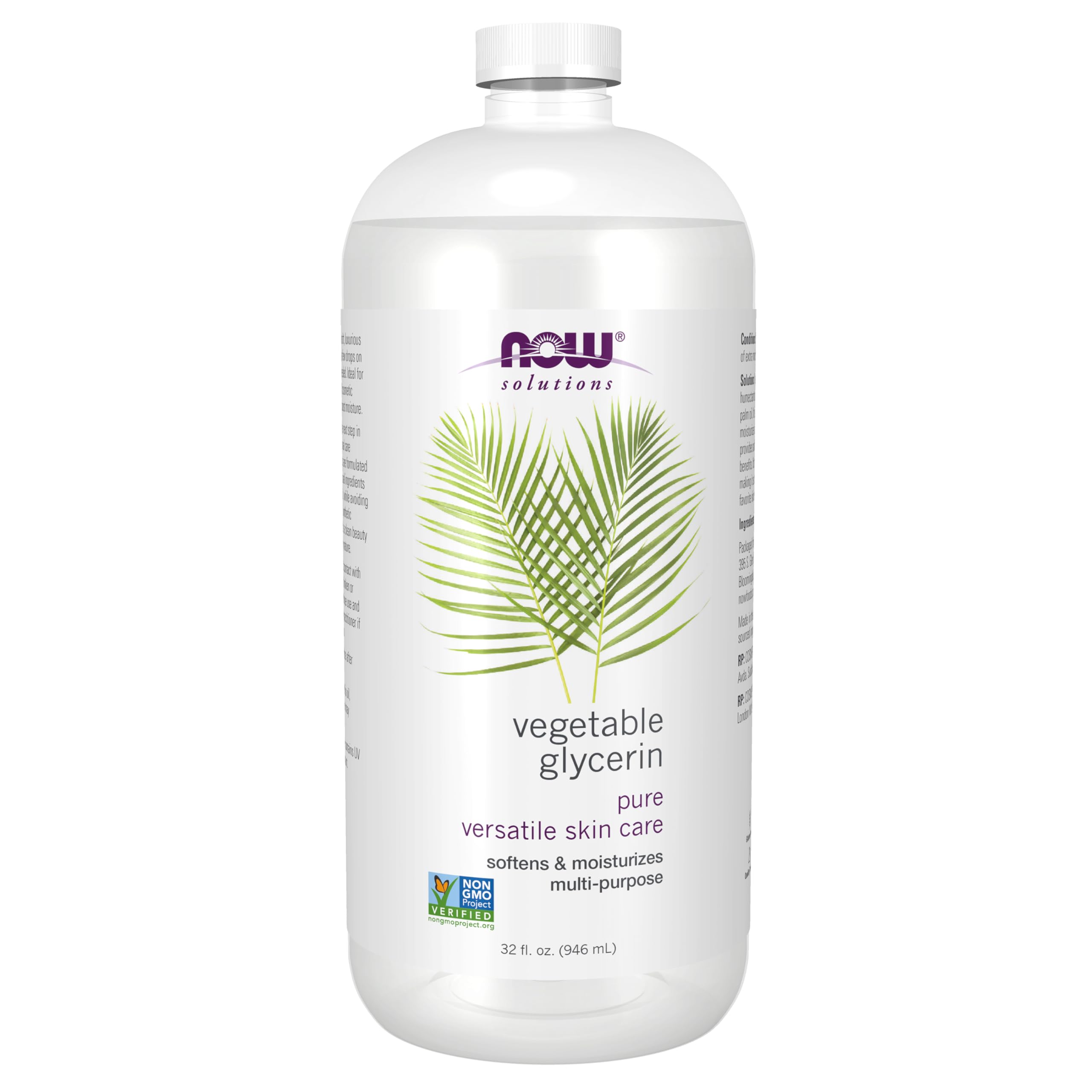 NOW Solutions, Vegetable Glycerin, Multi-Purpose Skin Care, 32 fl. oz