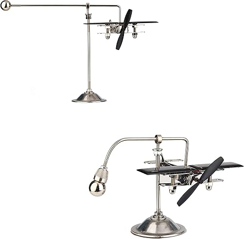 Sunnytech Avión solar de equilibrio de juguete de avión negro hélice cinética arte equilibrio ciencia descompresión juguete de oficina en casa para