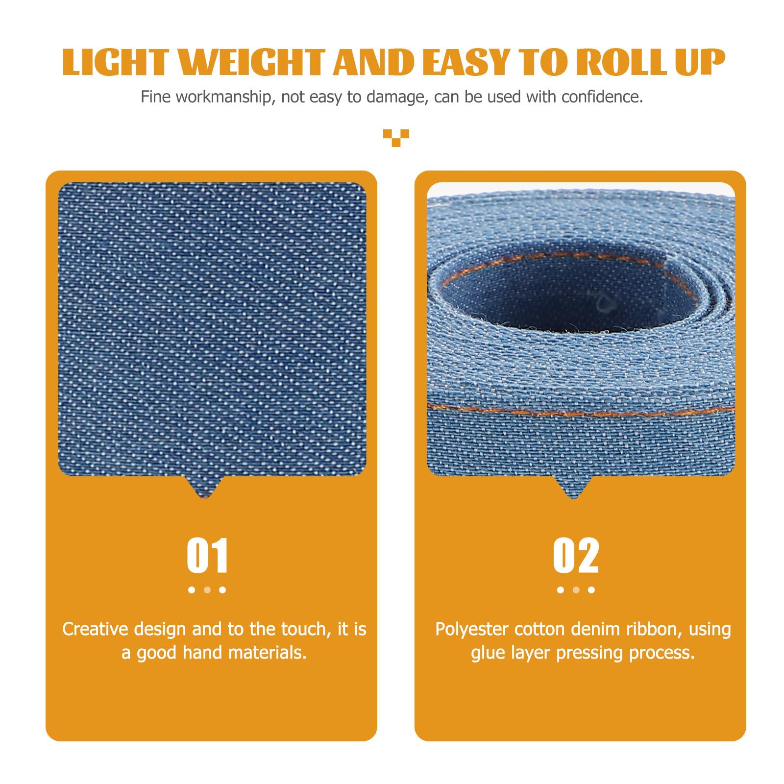 Healeved 3pezzi Nastro da Regalo Decorativo in Cvc e Denim Nastri per Confezioni Multifunzione e Fai da Te per Imballaggio Confezione di Abiti e Creazione di Fiocchi