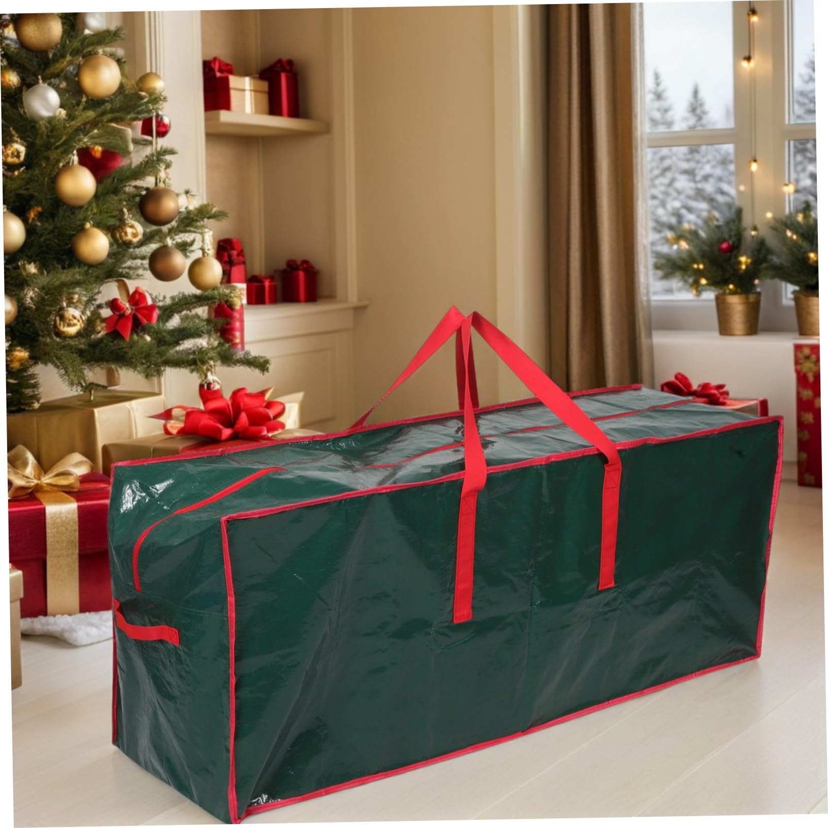 Amosfun Weihnachtsbaum-aufbewahrungsbeutel aus Pe Reißverschluss und Tragegriffen für Künstliche oder Echte Bäume Staubdicht und Feuchtigkeitsabweisend Praktische Lösung für Heim