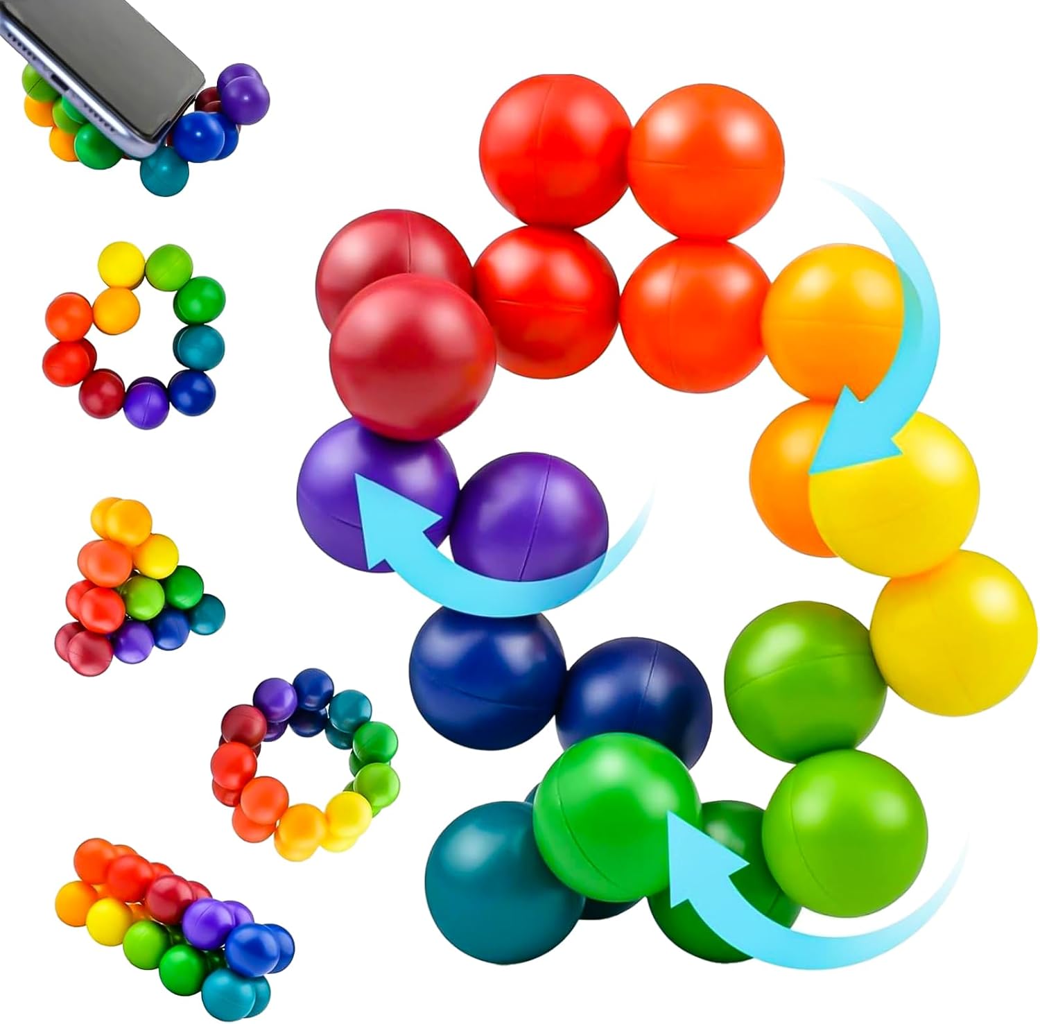 LINXINS Sensory Toys for Autism Special Needs Developmental Toys for Autistic Children and Girls Relieve Fidget and Adhd Rainbow Ball Quiet Fidgets Stress Ball Toys 20Pcs