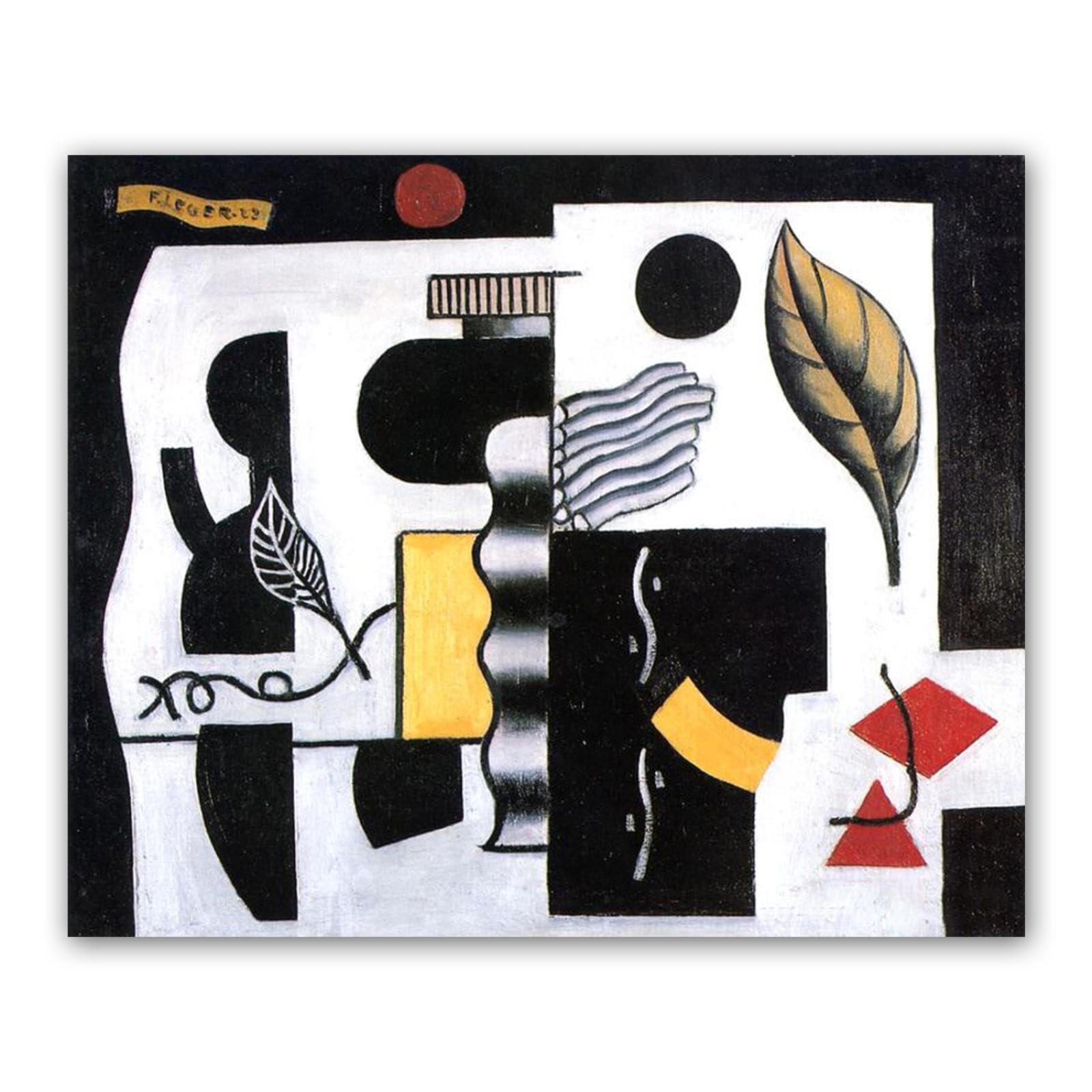 Impression sur toile d'art abstrait moderne poster mural feuilles 30x36cm - 7