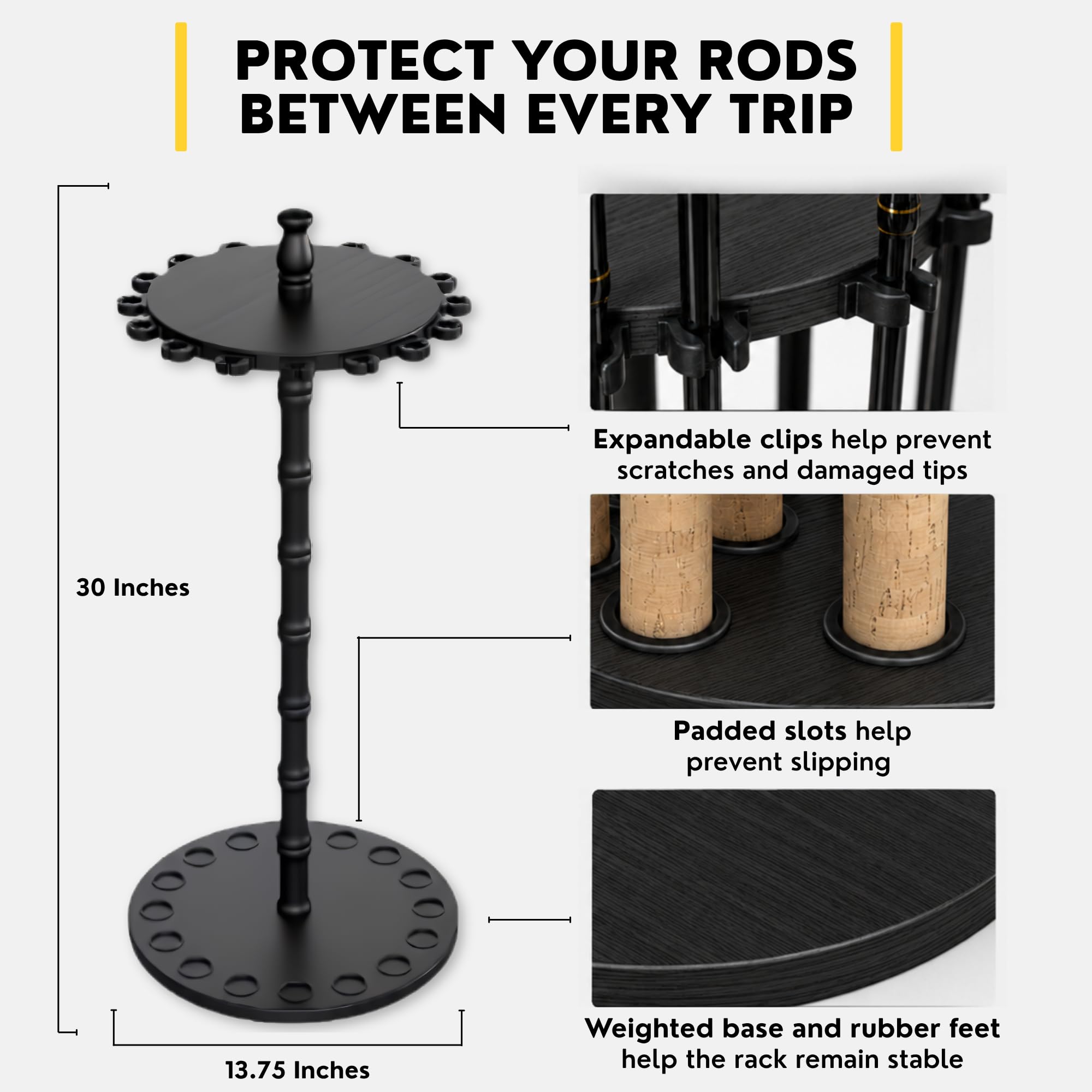 16 Rod Fishing Rod Holder - Tackle Storage Rack -6