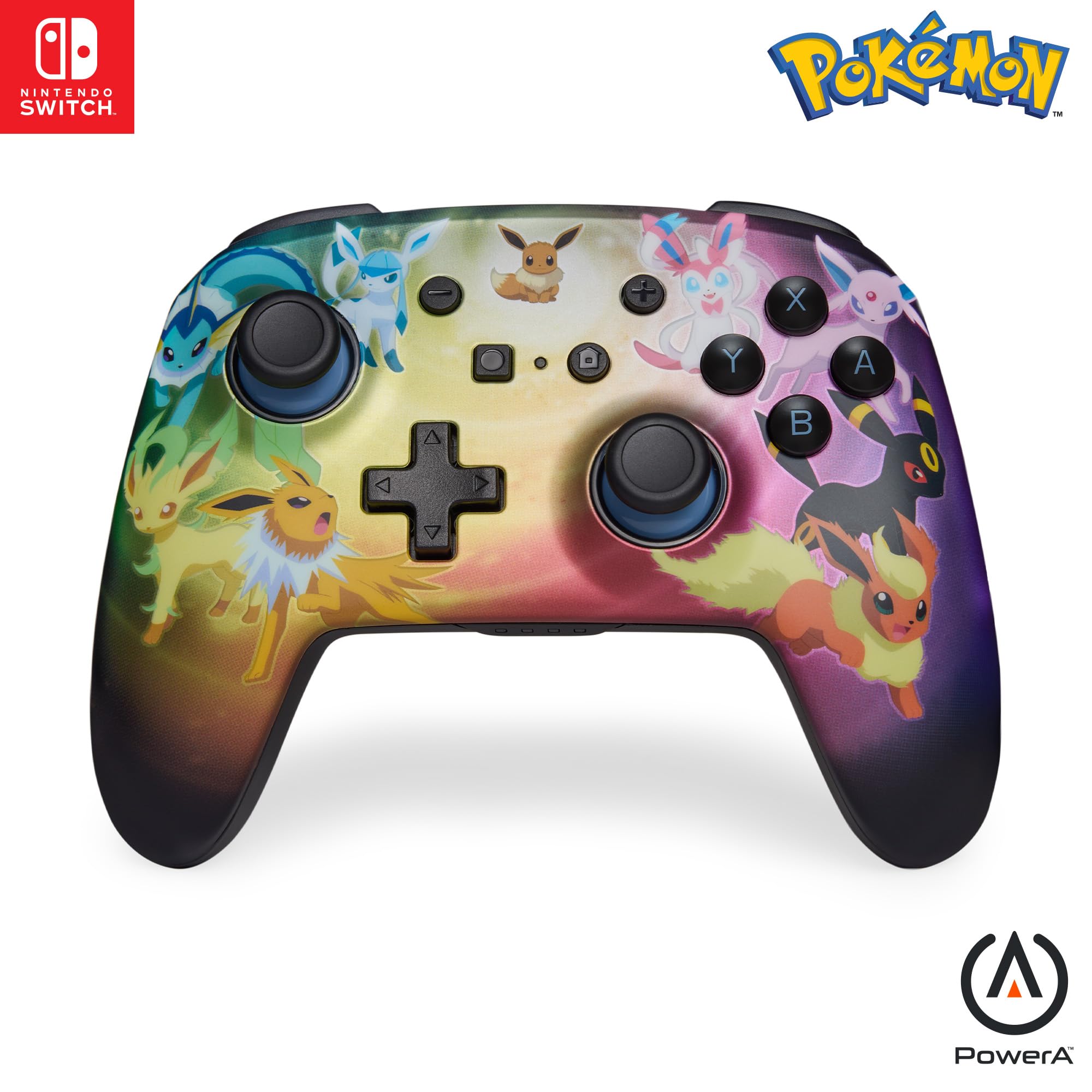 PowerA Enhanced Wireless Controller for Nintendo Switch - Eevee Evolutions, Nintendo Switch - OLED Model, Nintendo Switch Lite, Gamepad, game controller, Bluetooth controller