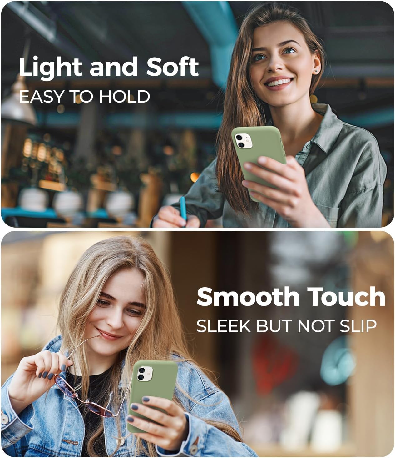 AOTESIER Compatible with iPhone 11 Case, [Food Grade Silicone] Full Body Drop Shockproof Protection with Soft Anti-Scratch Lining Phone Cases for iPhone 11 6.1 inch, Tea Green - Image 3