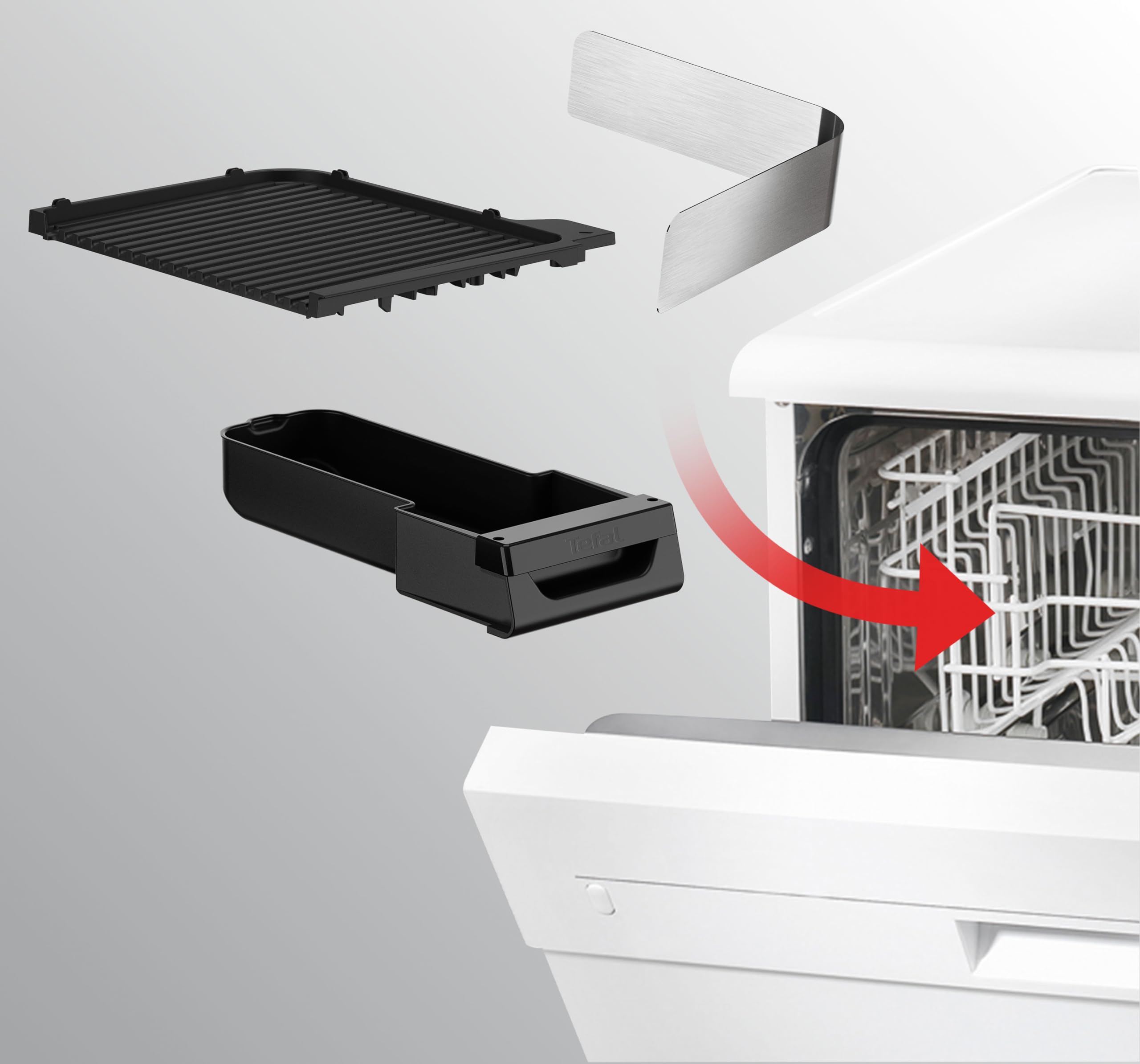 Tefal BBQ Family Elektrischer Tischgrill TG800N10, 2 getrennte Grillflächen, antihaftbeschichtet, Schwarz/Silber