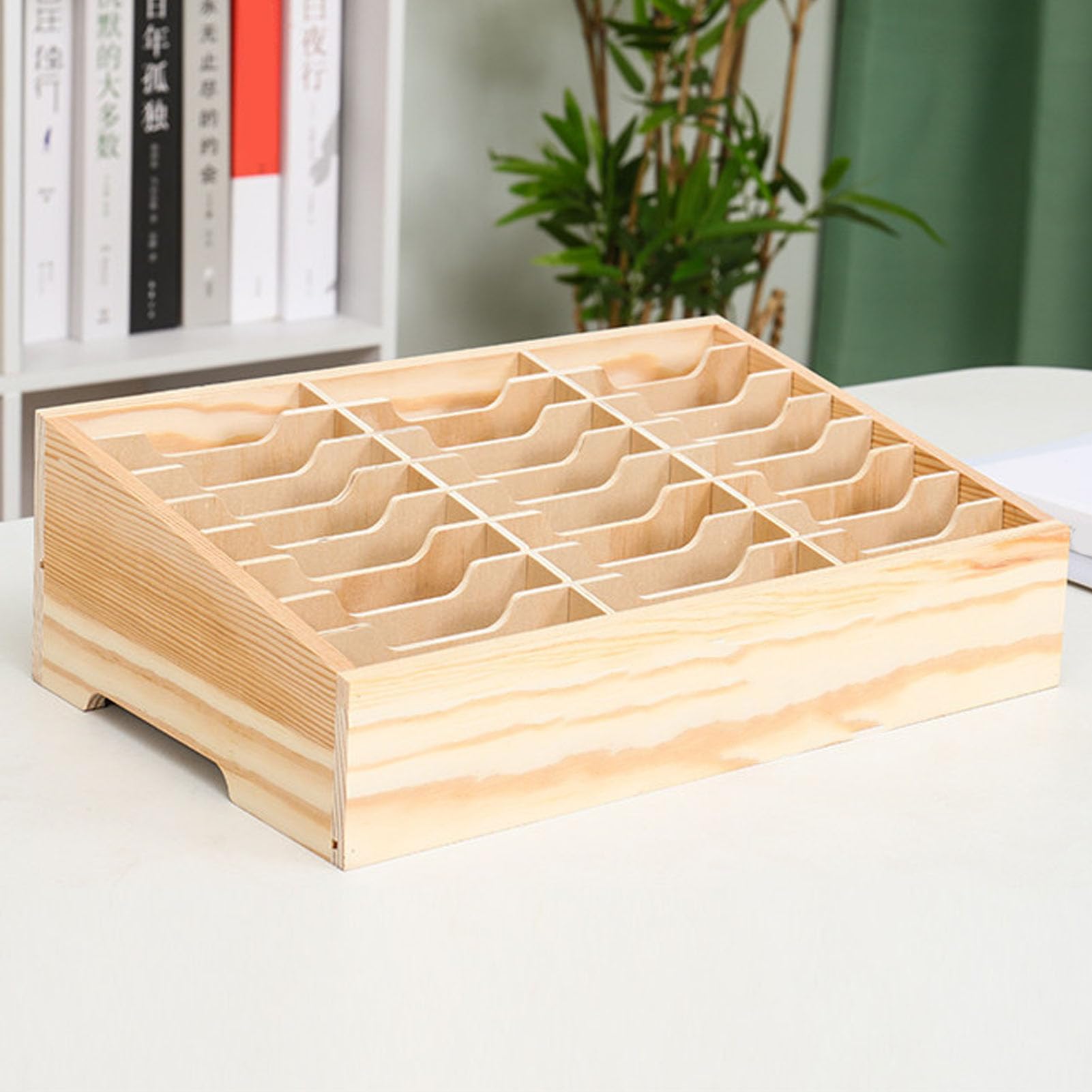 Aufbewahrungsbox für Handyboxen aus Holz mit 48 Fächern, Desktop-Aufbewahrungsbox für Mobiltelefone mit Großer Kapazität für das Klassenzimmer zu Hause, Bessere Aufbewahrung,