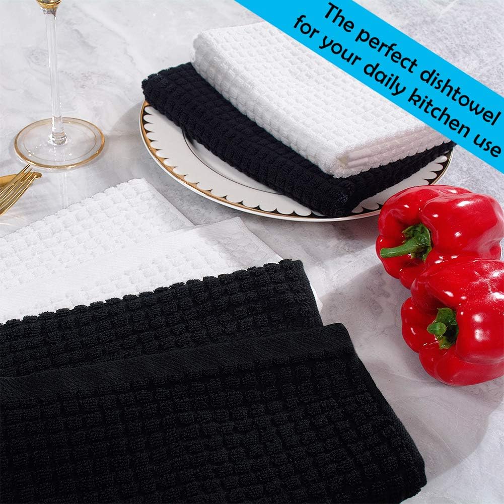 ワッフル織りキッチンタオル コットンクリーニングディッシュタオル スーパーソフト 超吸水性 速乾性 防臭 キッチン料理やキッチン用品