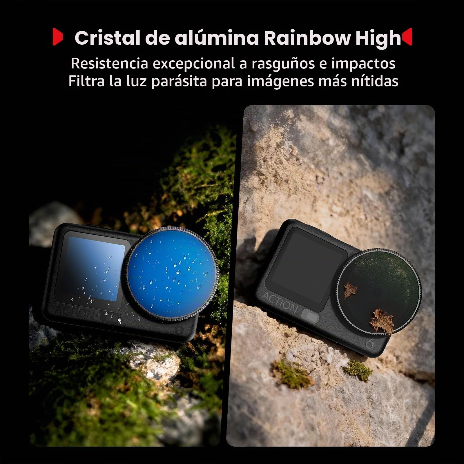 SMALLRIG Kit de Filtros para DJI Osmo Action 6, ND16/CPL y 1/4 Black Mist con Cubierta de Silicona, Montura Snap-On, Accesorios para Video y Fotografía - 5896