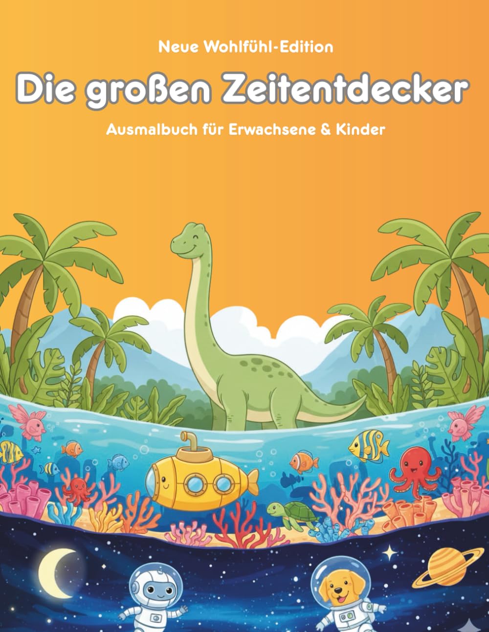 Die großen Zeit-Entdecker: Das interaktive Malbuch für Kinder von 4-8 Jahren – Mit Dinosauriern, Weltraum-Abenteuern und Unterwasserwelten zur Förderung der Kreativität und Konzentration