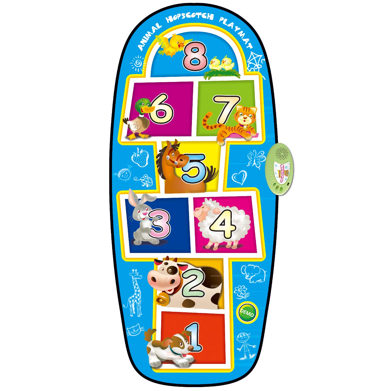 Denny Shop Electronic Kids Educational Touch Musical Play Mat Keyboard Piano Fun Gifts Toys By Crystals® (Animal Hopscotch Play Mat (Blue))