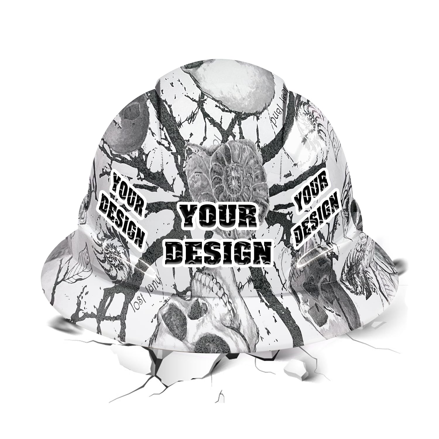 Safety Hard Hat Customize Logo Protective Head Outdoor Work Hat (Style 1-Pattern 6)