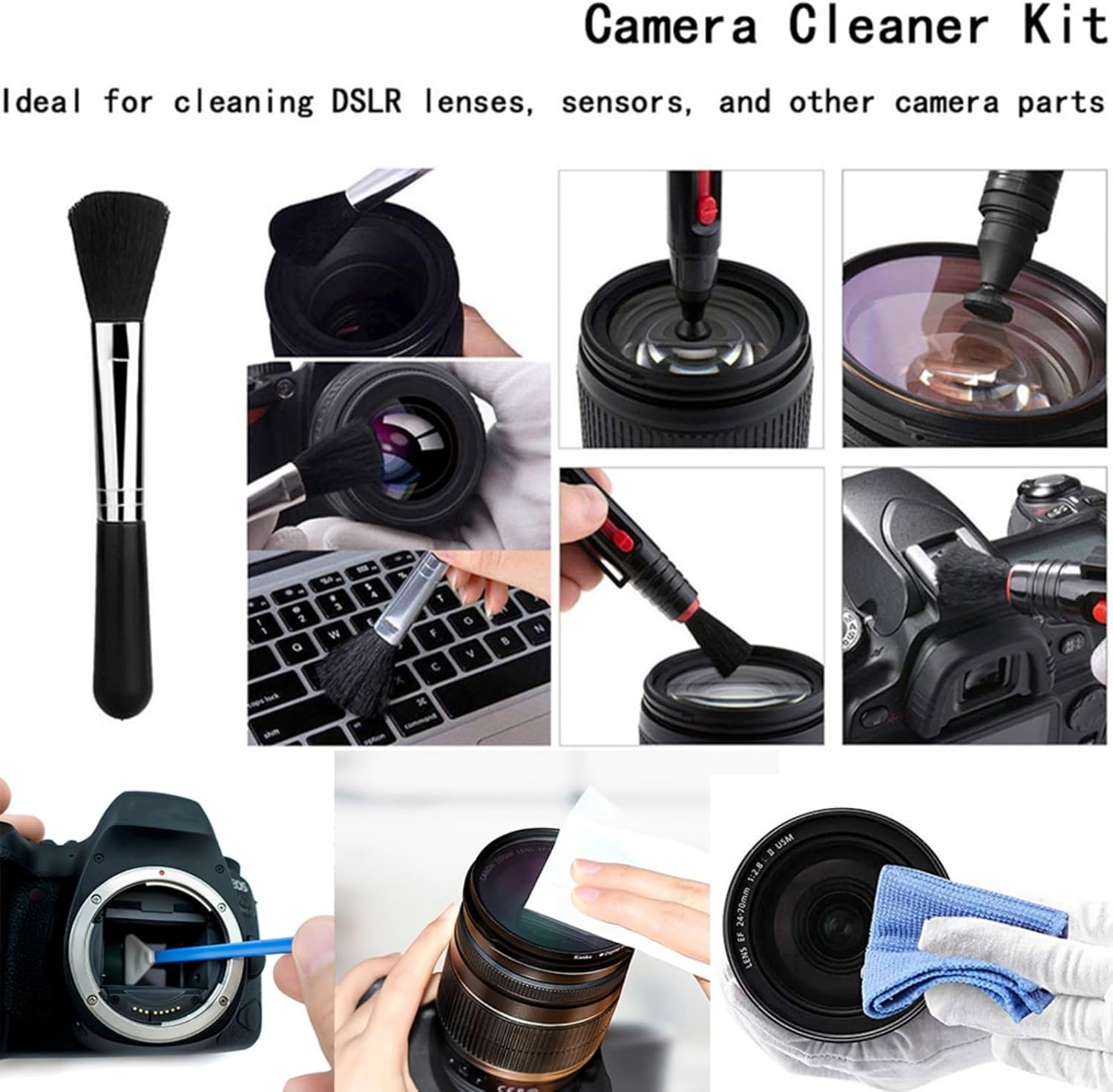 Professional Camera Cleaning Kit(38 pcs) - Including Lens Paper/Blower, APS-C Clean Swabs, Microfiber Cloths, Lens Pen, Clean Brush - DSLR Photography Accessories Lens Cleaning Kit Photographer Gifts
