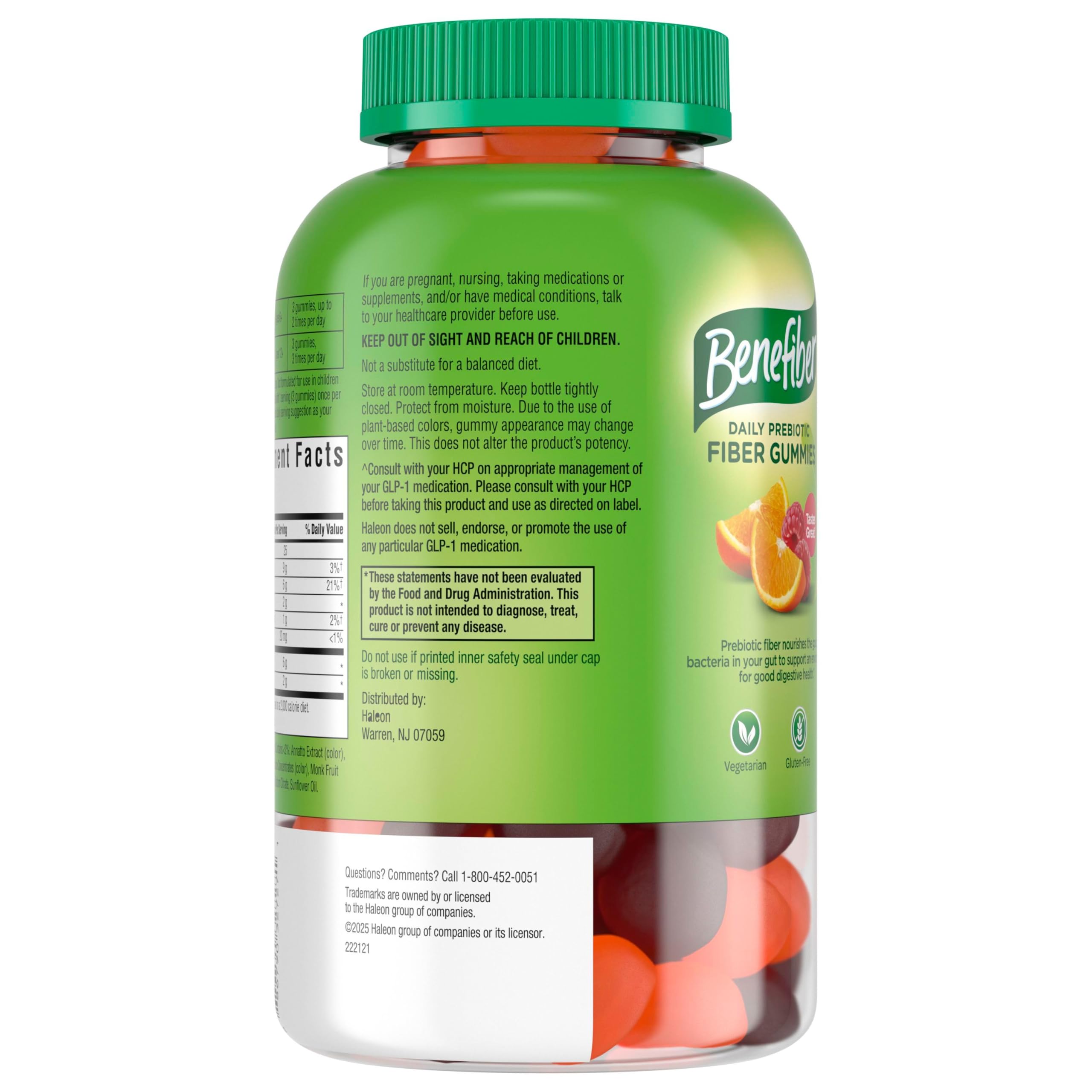 Benefiber Prebiotic Fiber Supplement Gummies, Citrus Berry Splash, 126 Ct — Amazon image 14