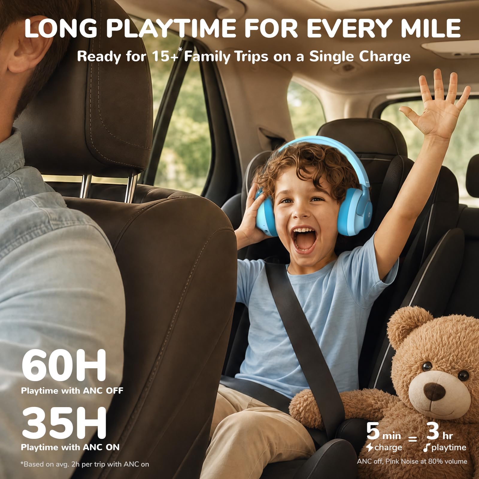 iClever Q950 Noise Cancelling Kopfhörer Kinder, Zertifizierter Gehörschutz | SafeSound Tech 3.0, TÜV-zertifiziert, Autismusfreundlich, Gewinner des Red Dot Award, 60 Stunden Spielzeit, Aufbewahrungsbox