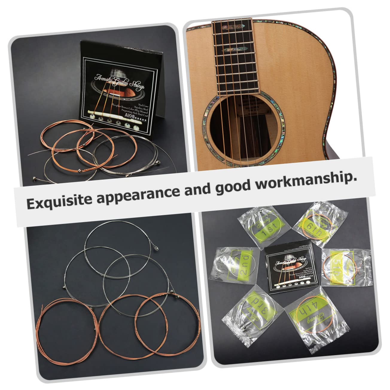 Abaodam 36stücke Teiliges Set Akustikgitarren-saiten Ersatzsaiten Für Folk-gitarre Hochwertige Saiten Mit Ausgewogenem Und Für Musiker Und Anfänger