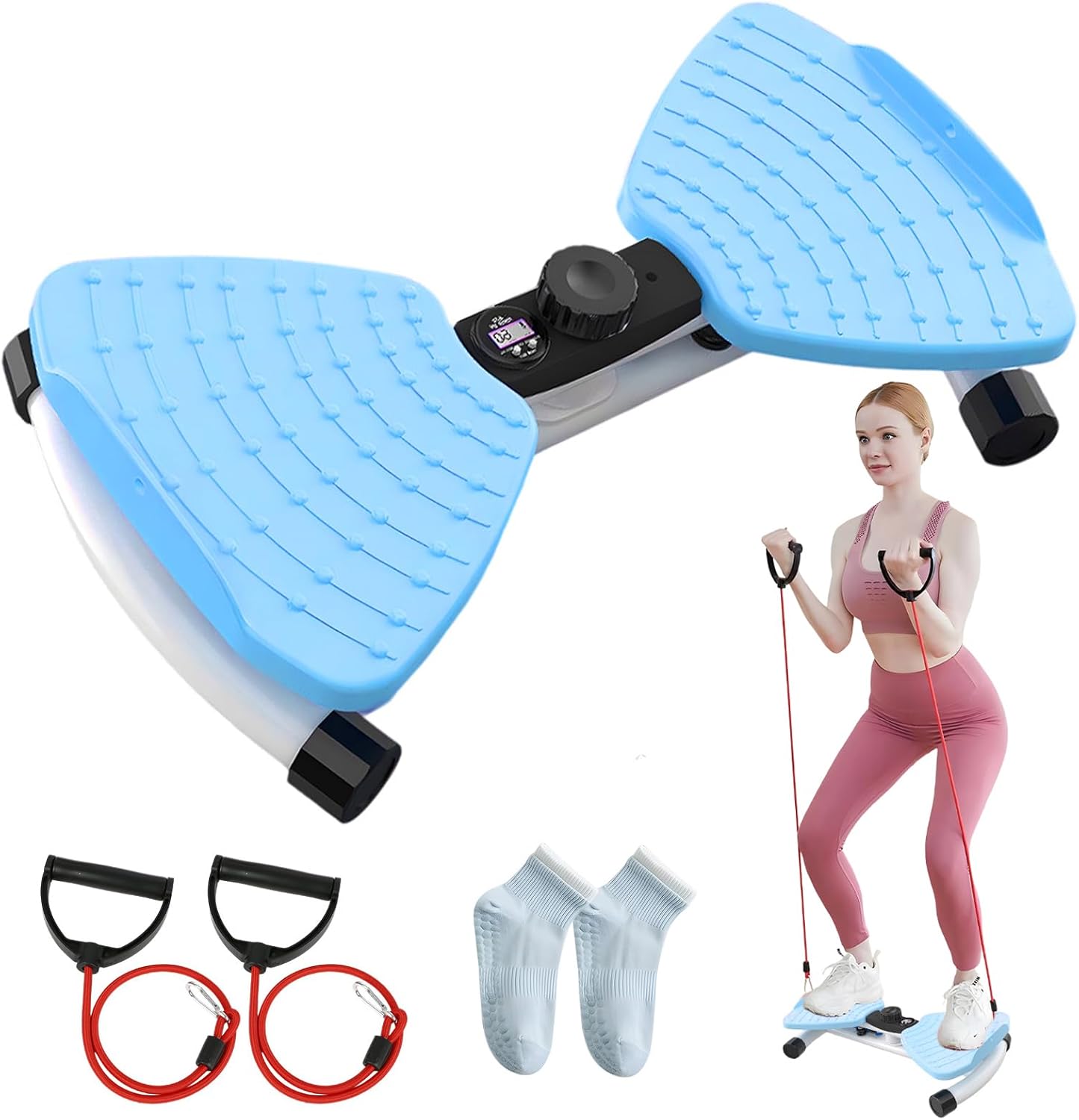 Waist Twisting Machine, Ab Twister Board for Exercise, Noiseless Exercise Waist Twister for Home Gym Equipment, 330 lbs Capacity | Track Time, Reps, Calories with Digital Display