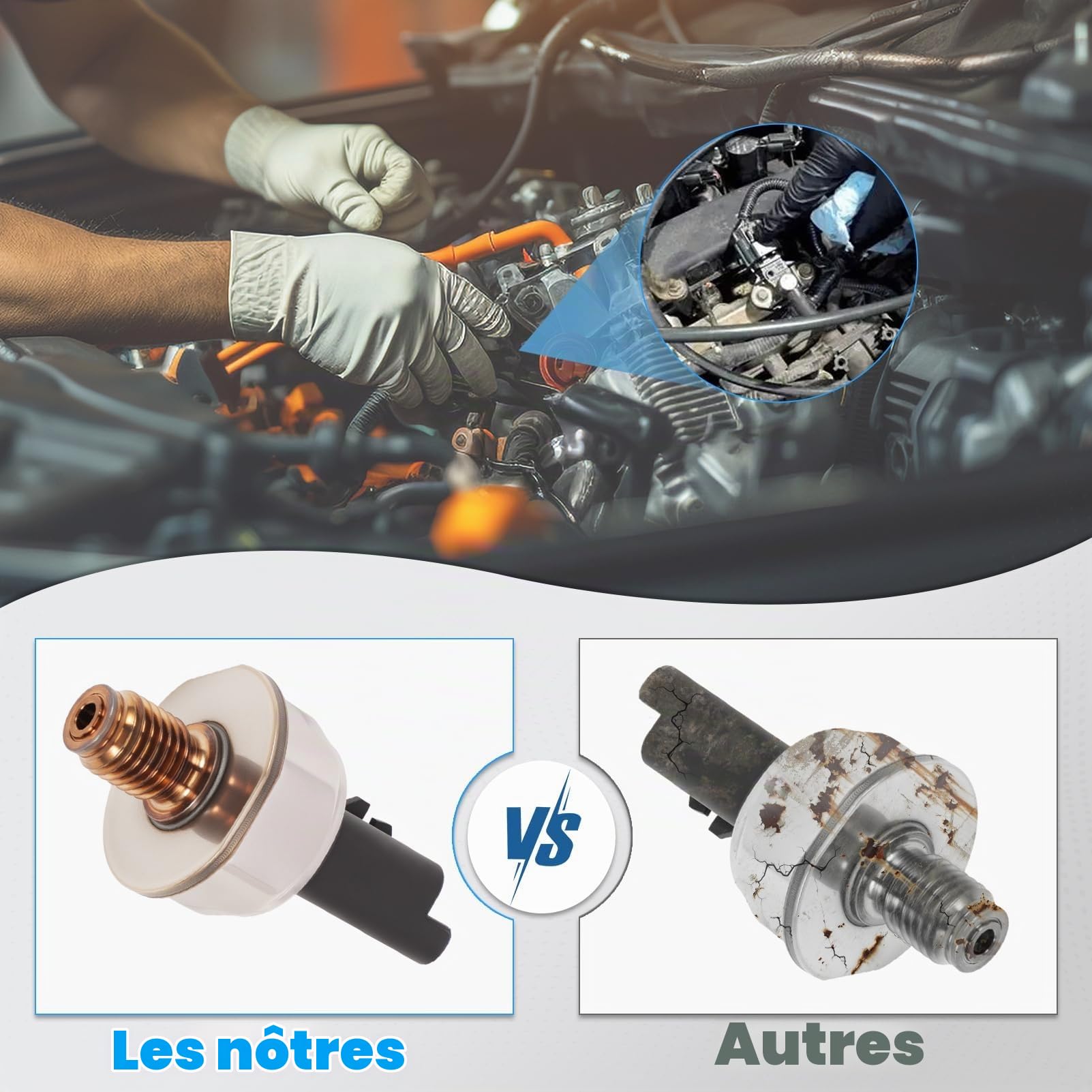 Capteur de pression de carburant avec faisceau de câbles pour 207, 207, 307, 308, 407 pour C2, C3, C4, C4 Picasso, C5, Focus II C-Max Mondeo III pour Megane II Qashqai I 1570K1 55PP0203