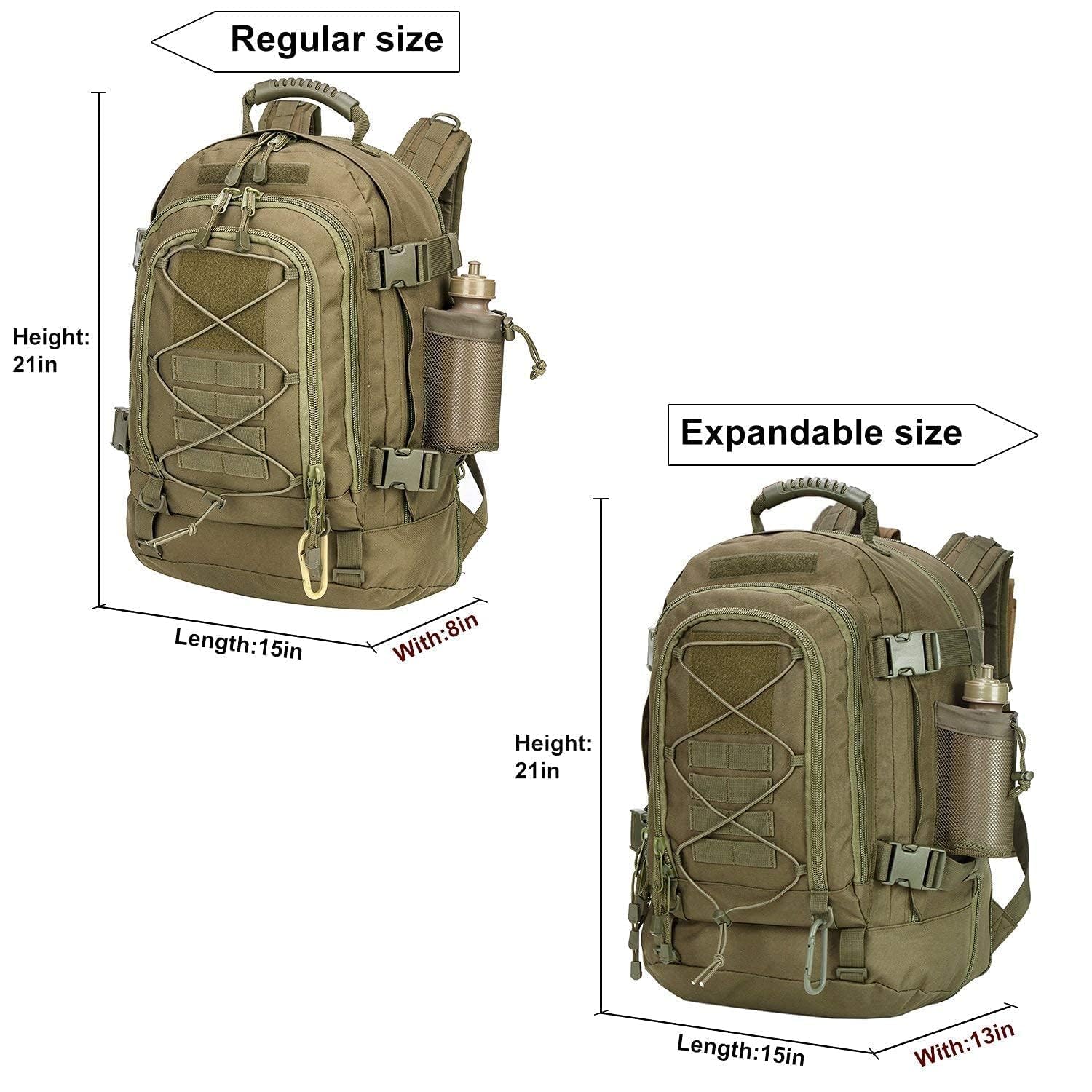 Miramrax Plecak taktyczny, wojskowy, wędrówki, plecak dzienny – plecak Molle dla mężczyzn, 3-dniowy plecak Assault Pack, torba bug-out na kemping