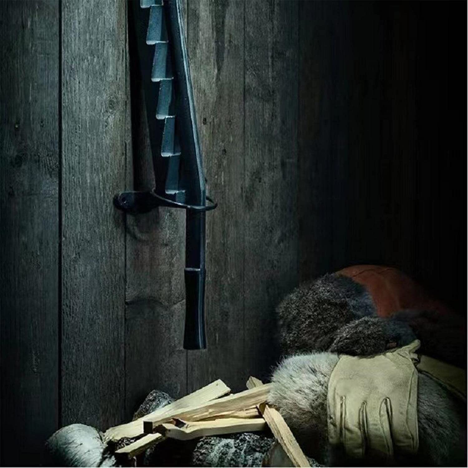 Fendeuse de bois manuelle portable pour la maison et le camping, 60 cm, support mural, outil de fendage rapide pour bois de chauffage