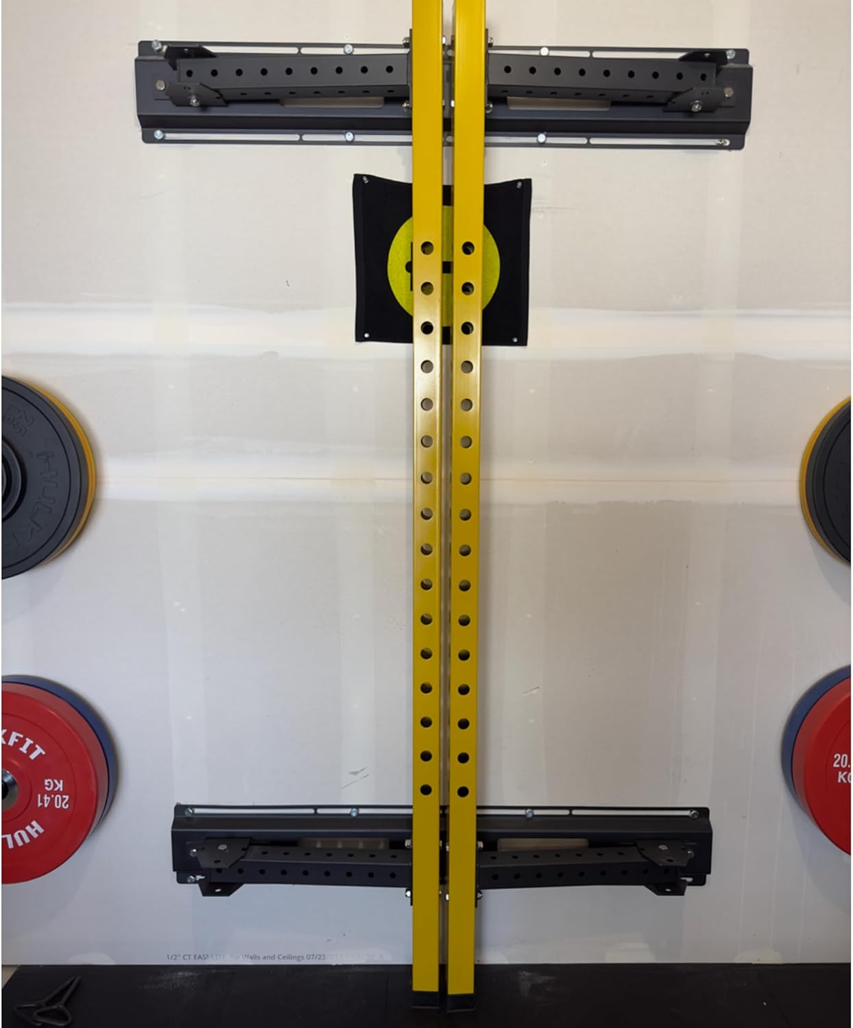 HulkFit Pro Series Wall Mounted Folding Squat Rack and Power Rack with Pull Up Bar & J Hooks for Home Gym, Strength Training Exercise Equipment