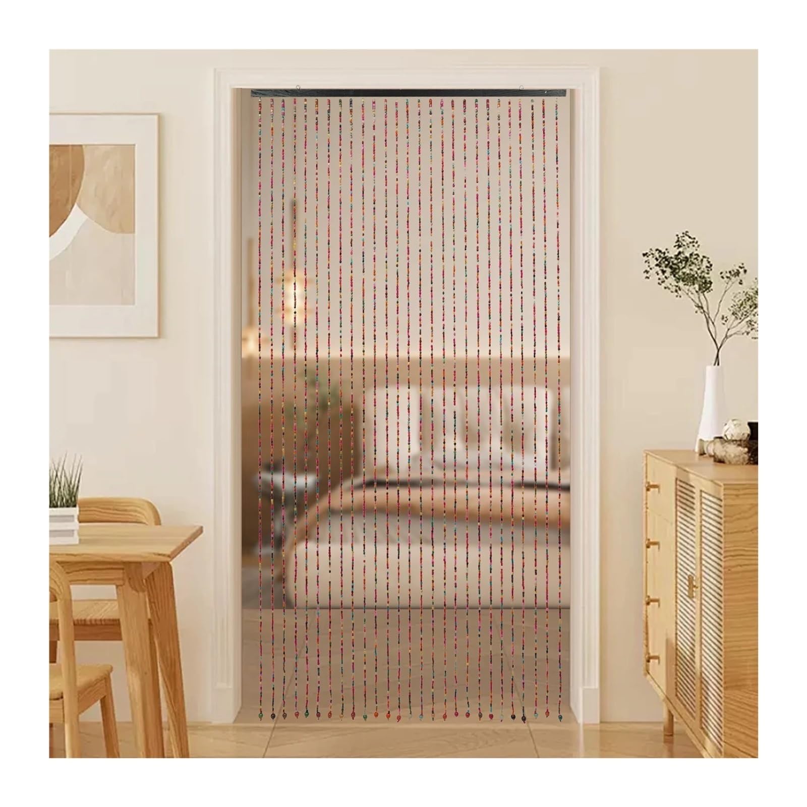 XUWEWI Wood Beaded Curtain Wear Resistance Doorway Bead String For Wall Decoration/Room Divider For Doorway