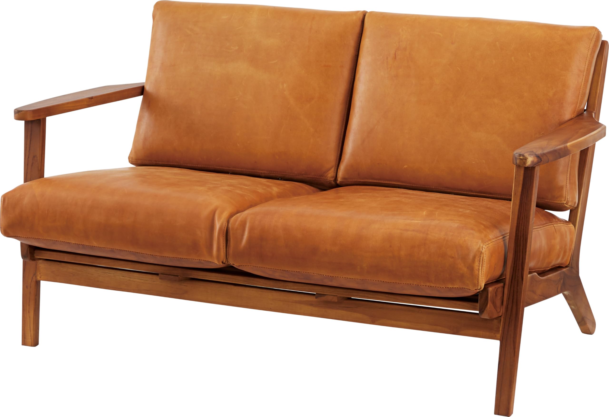 Amazon｜AZUMAYA ソファ ハワード 2人掛け NS-621 キャメル｜ソファ