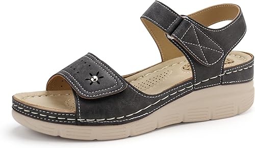 JABASIC Sandalias cómodas para mujer, sandalias ortopédicas para caminar, sandalias ortopédicas con soporte para el arco