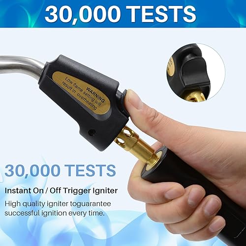 Miniatura 5 de Cabezal de antorcha de propano, antorcha de gas Mapp, manguera de antorcha de propano de 3.6 pies, kit de antorcha para gas de mapa de propano,