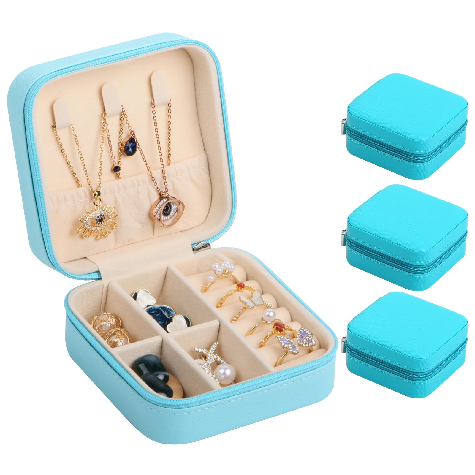 View 1 of 17Dec 3-Pack Small Travel Jewelry Case Organizer