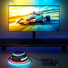 27 Inch PC Monitor Backlight RGBIC LED Light Strips Synchronous with Screen Colour and Music for Games Movies etc. Easy to Use without Camera Software Control