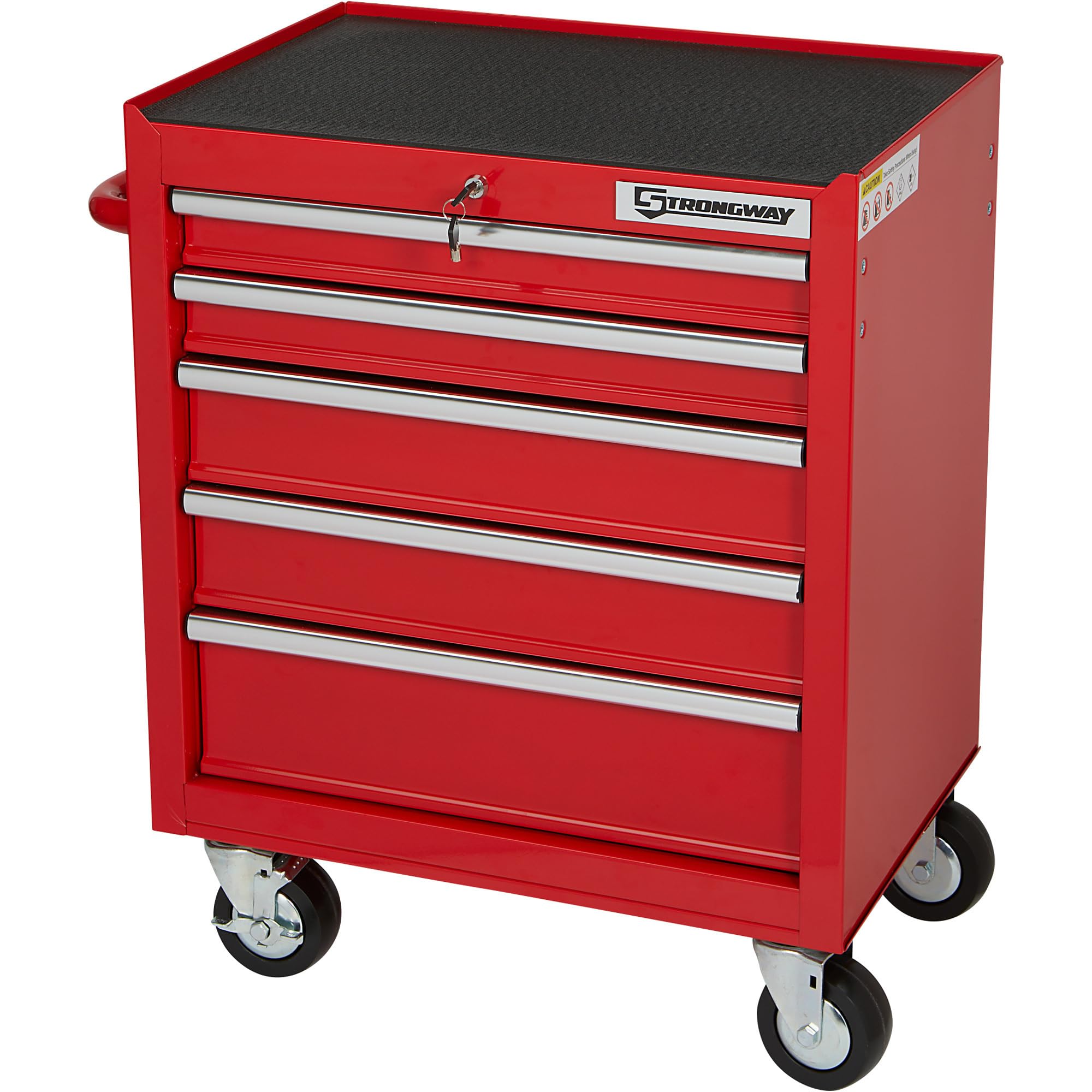 Strongway 5-Drawer Rolling Cabinet — 26in.W x 18in.D x 33.7in.H