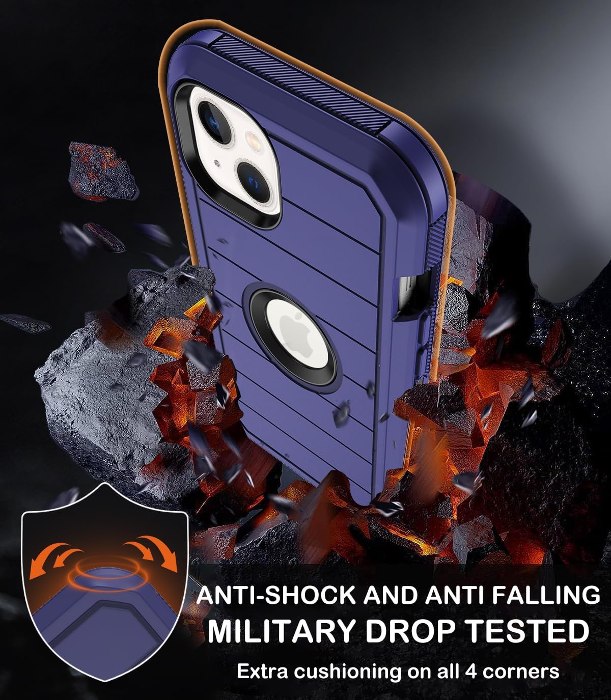 KECAI for iPhone 14 Case with Belt Clip Holster,iPhone 13 Case 2X Screen Protector,Heavy Duty Shockproof Drop Protection Military Grade Rugged Durable Phone Cover with Kickstand