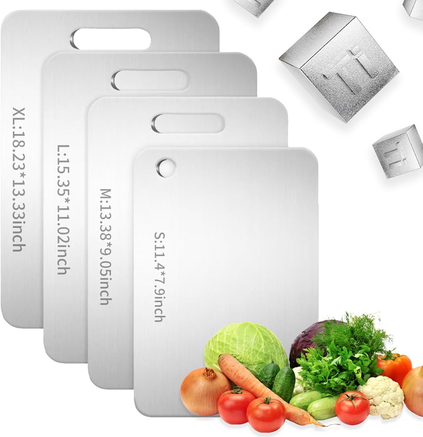Katuchef Titanium Cutting Board - New Upgrade 100% Pure Titanium Cutting Boards for Kitchen Double Sided Non Toxic Cutting Board,Hygiene Durable Dishwasher Safe Chopping Board (M13.38IN*9.05IN)