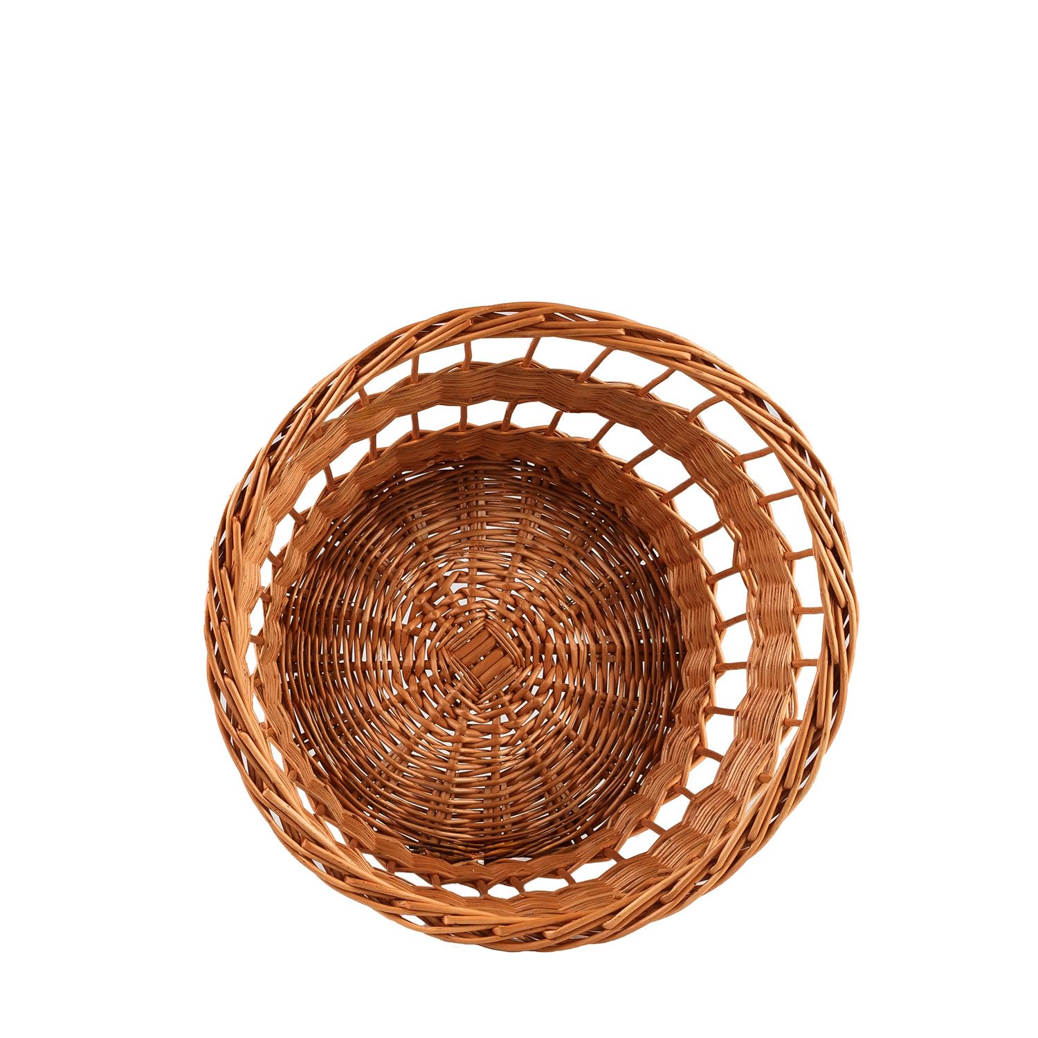 Juego de 2 cestas de mimbre, cesta de panadería, cesta de pan, cesta para servir, soporte para pan, panera de mimbre natural (perforado)