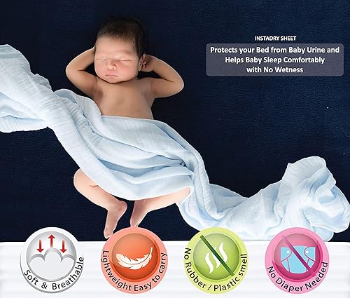 Miniatura 3 de Sábana seca para bebé, protector de cama resistente al agua, lavable, impermeable, protector de colchón para orina, tapete reutilizable para niños