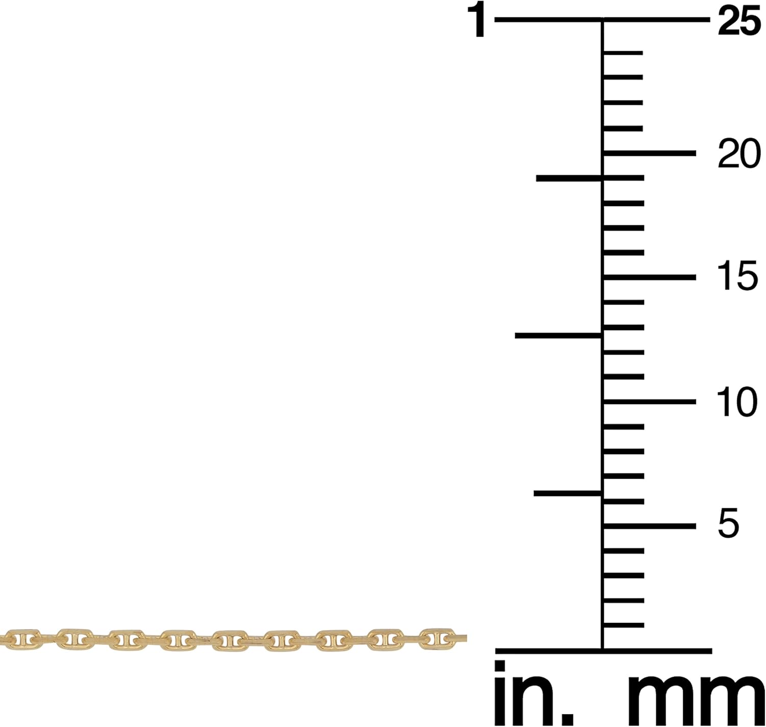 Kooljewelry 14k Yellow Gold 1 mm Anchor Chain Necklace (16, 18, 20, 22, 24, 30 or 36 inch)