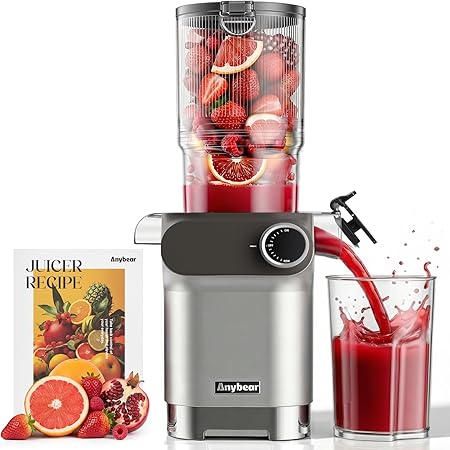 Anybear Cold Press Juicer 200W Masticating Slow Juicer 4.3" Large