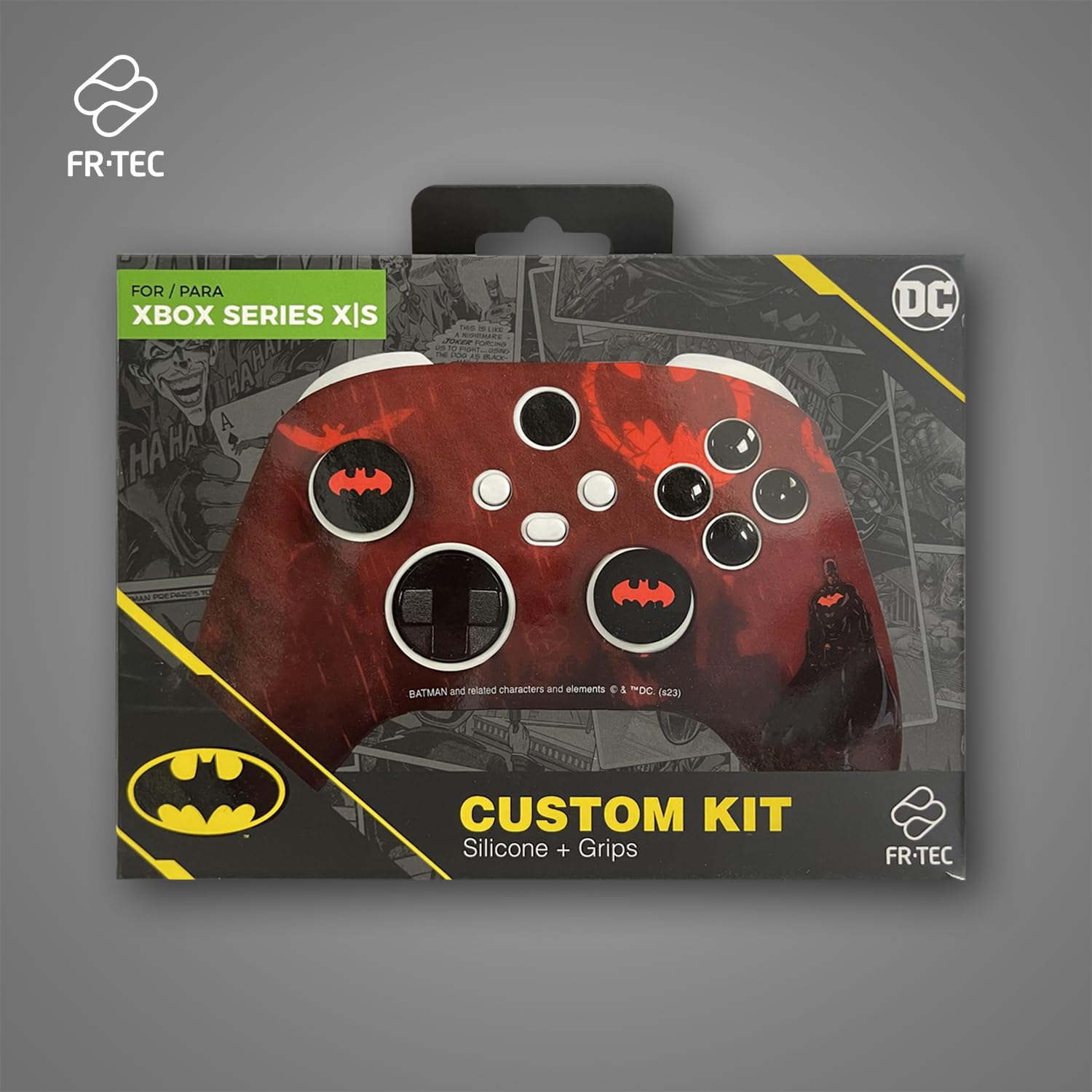 FRTEC - Custom Kit DC Licencia Oficial, Silicona + Grips para Xbox Series X/S (Batman)