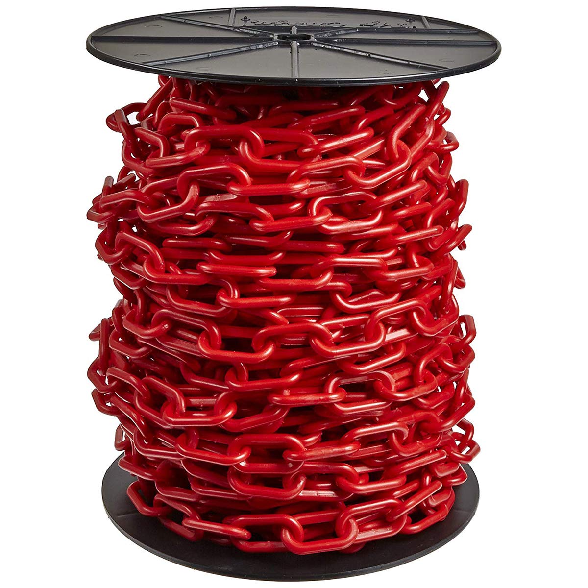 Mr. Chain Heavy-Duty Plastic Barrier Chain Reel, Red, 2-Inch Link Diameter, 100-Foot Length (51105)