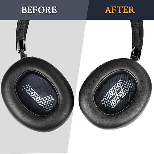 Miniatura 6 de SOULWIT Almohadillas de repuesto para JBL E65 (E65BTNC)Live 650 (650NC 650BTNC)Live 660 (660NC 660BTNC)Duet NC sobre la oreja, almohadillas con piel