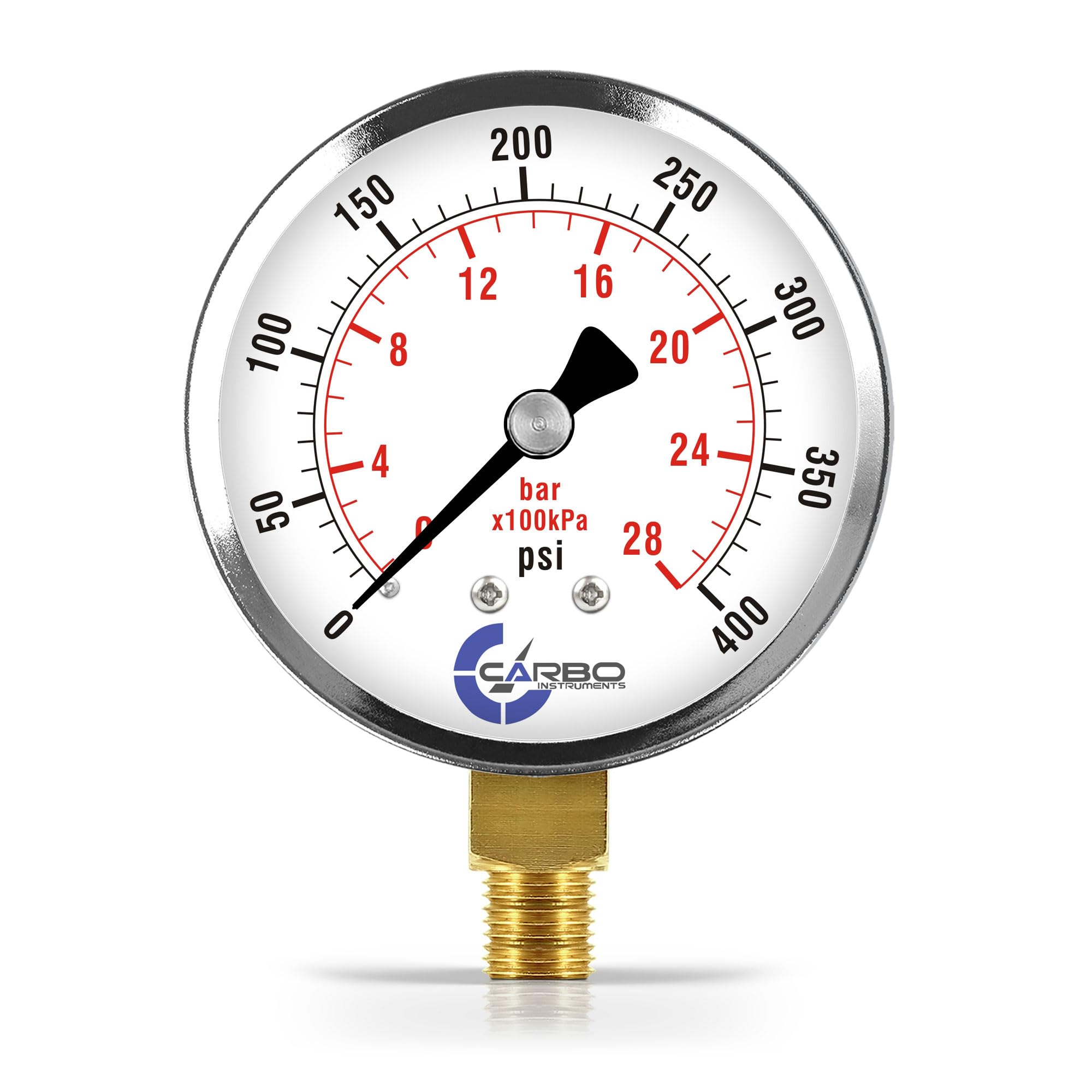Photo 1 of CARBO Instruments 2-1/2" Pressure Gauge, 0-400 psi/kPa