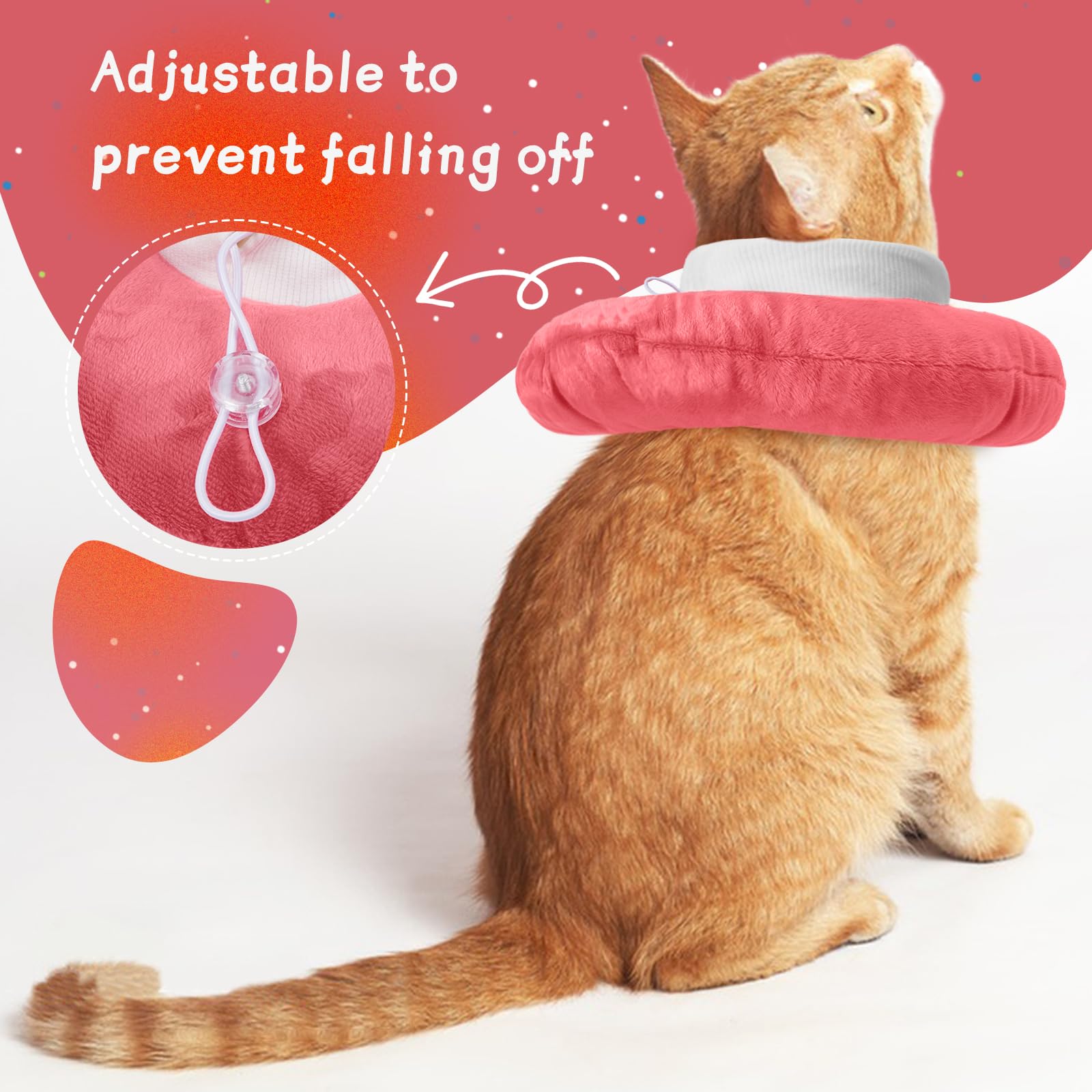 Cat Cone Collar Soft Small, Comfortable Kitten Elizabethan Collar for Cat Recovery Cone Neck Donut(Pink, S) - Image 4