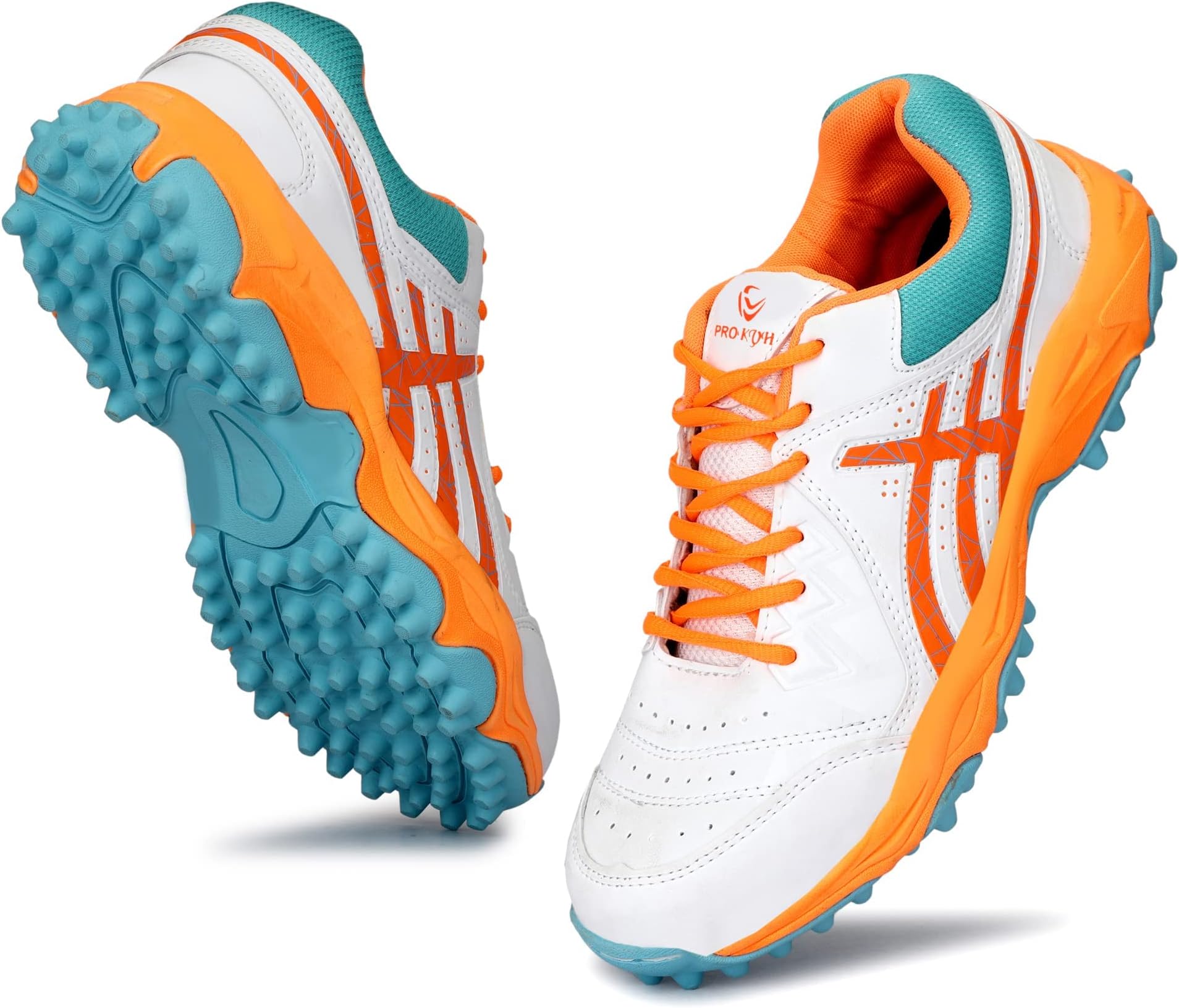 PRO KVH Men's Rubber Spike Cricket Shoes Unisex Cricket Shoes | Mid-Foot Support Heel Synthetic Limited Edition Elite Performance