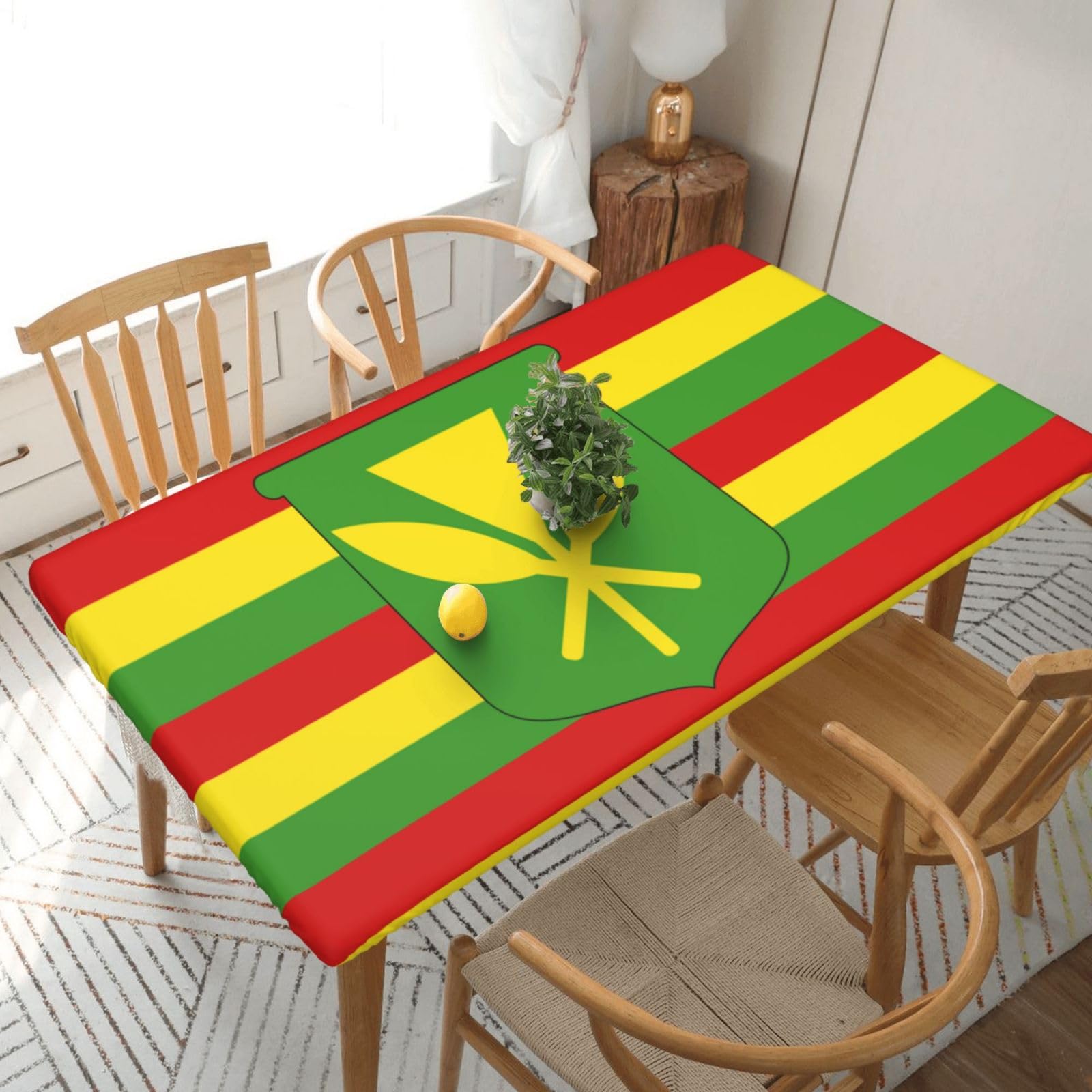 BNVSADC Native Hawaiian Flag Printed 5FT Tablecloth Polyester Kitchen Water Resistant Table Cloth Dining Table Decoration Table Covers, 152x76 CM
