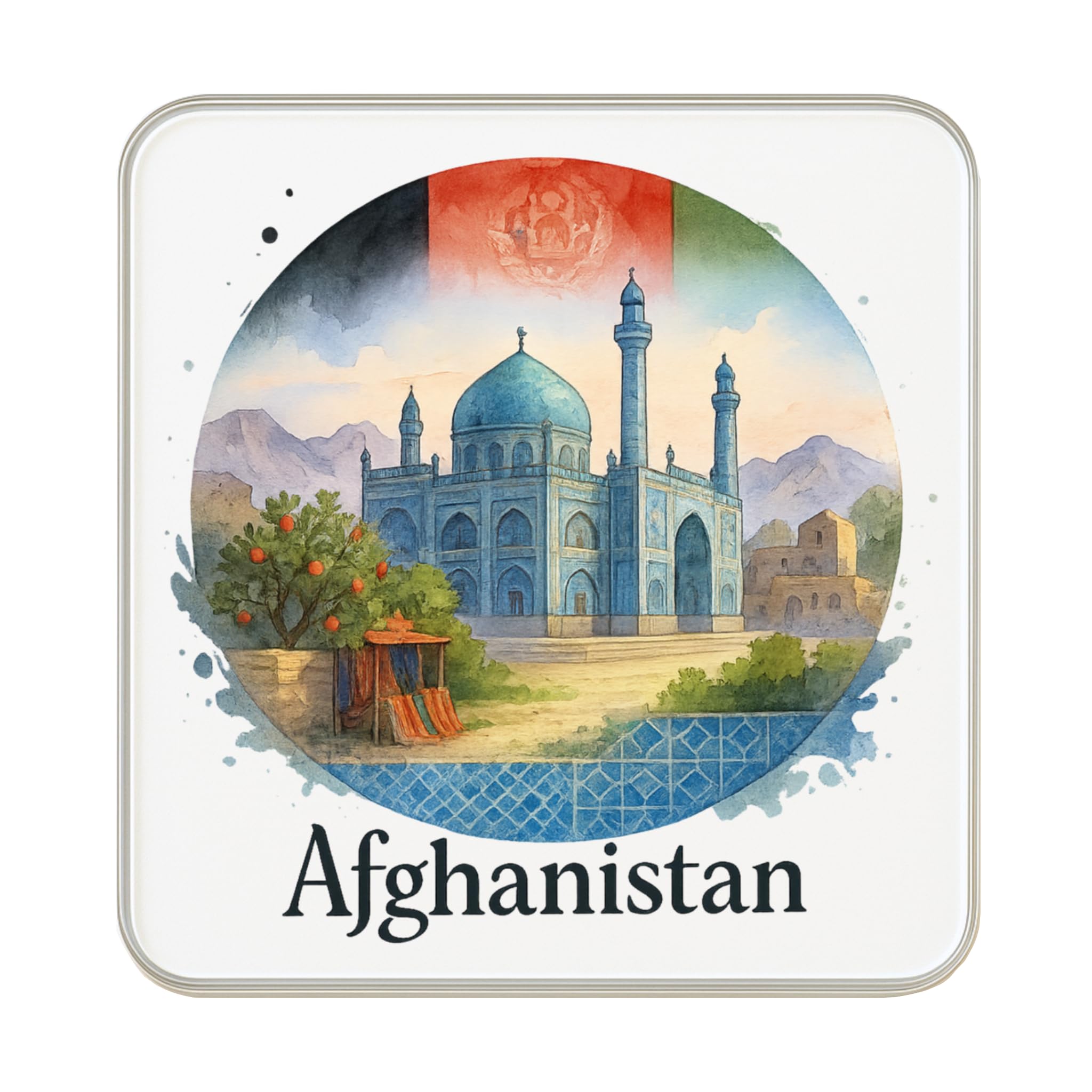 Aimant de réfrigérateur Afghanistan, magnet souvenir de voyage et objet de collection pour frigo